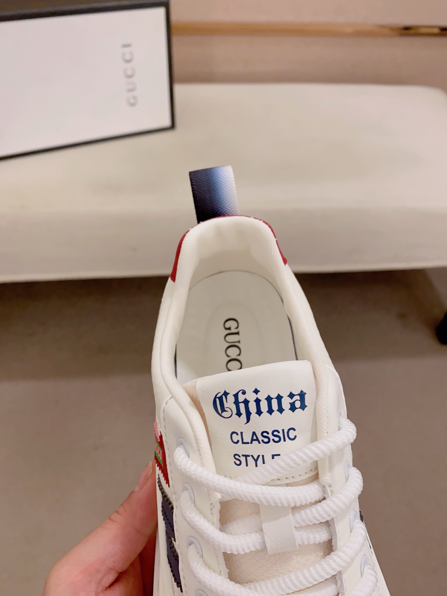 Gucci Men's White Leather Platform Sneakers with Striped Detail, Sizes 38-44 6 i1741934692432 742 0 4