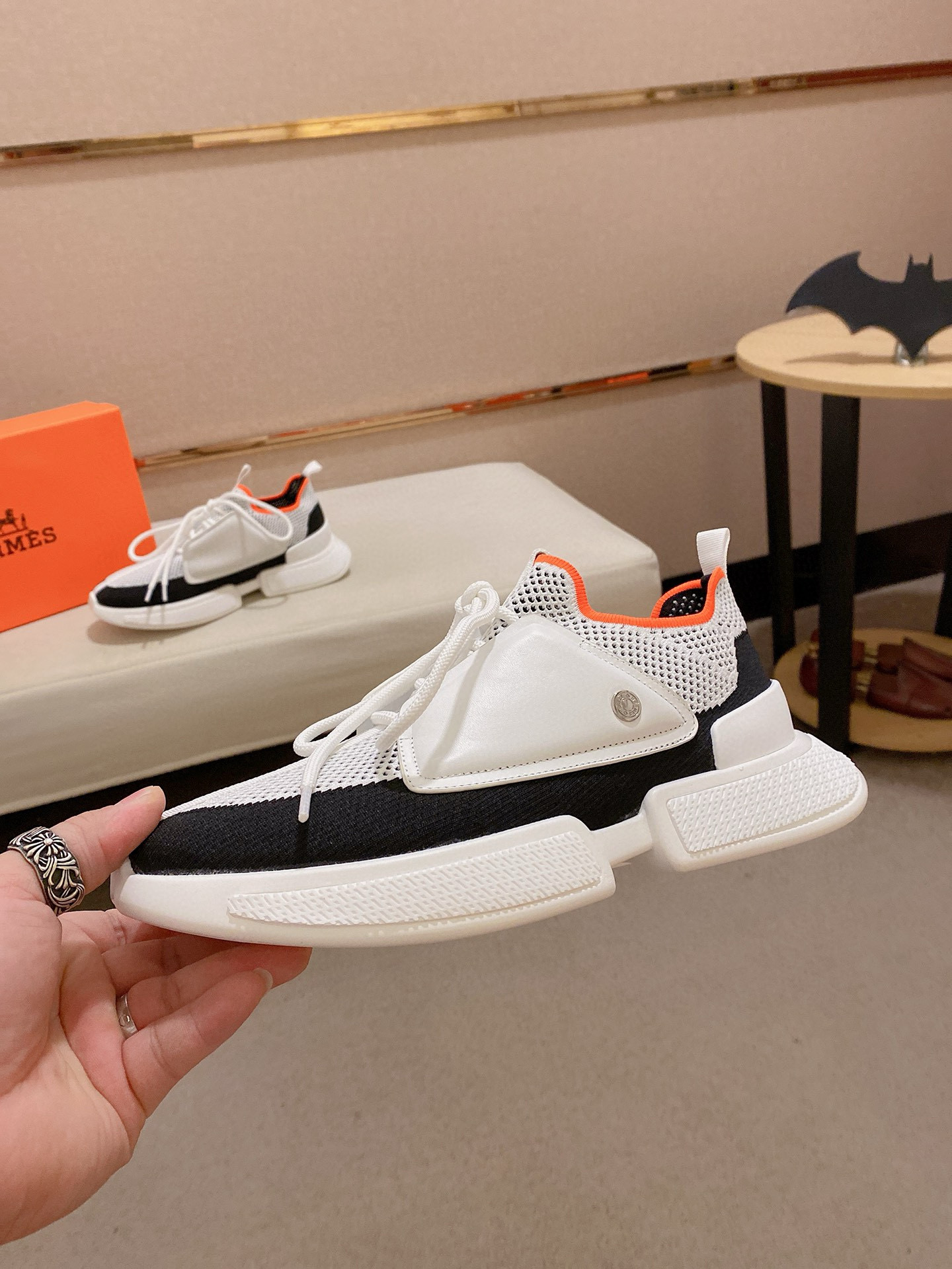 Hermes Drift Men's Sneakers - Tech Knit & Leather - Iconic Style 4 i1741935698074 9218 0 2