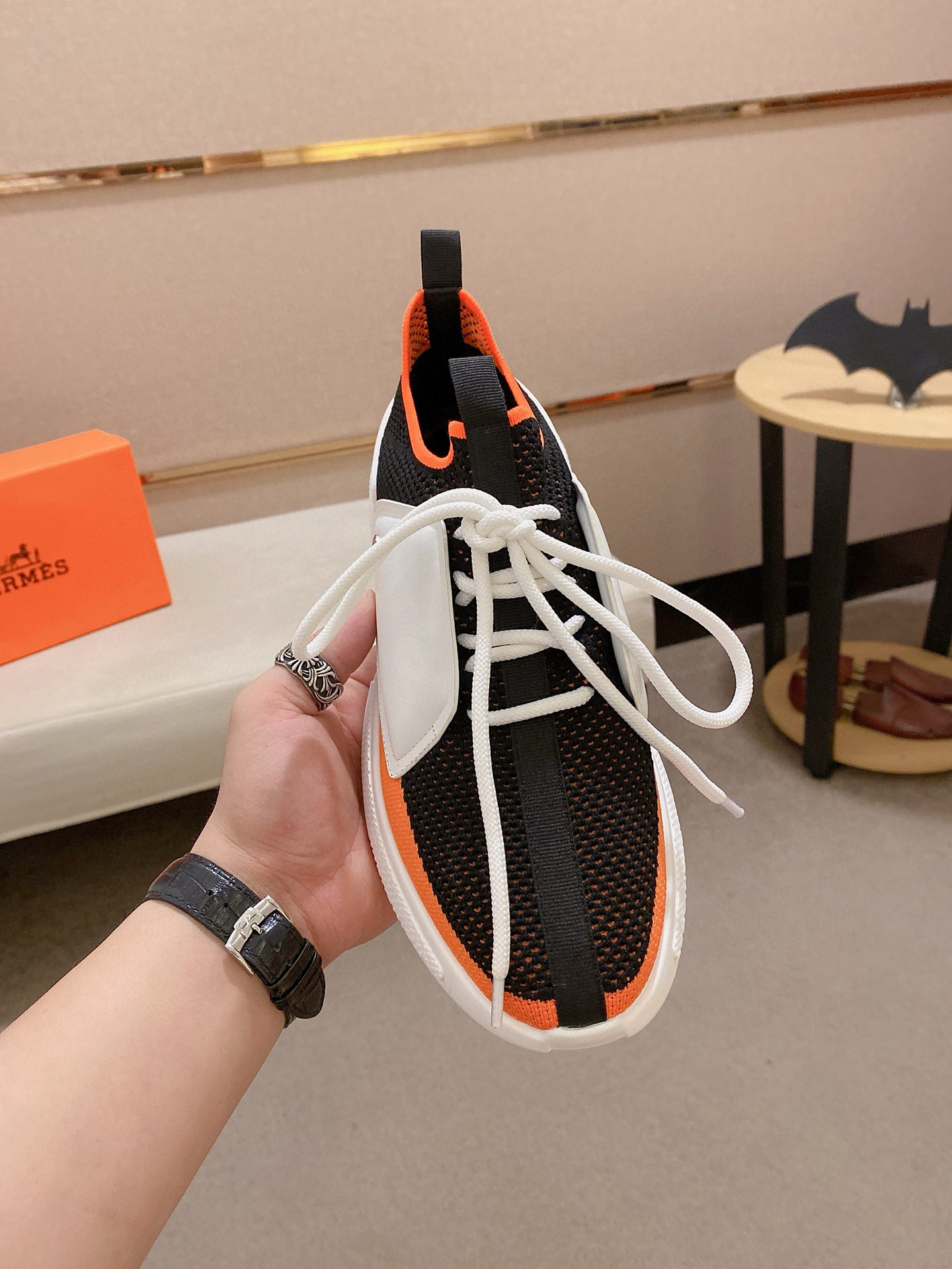 Hermes Men's Drift Sneaker: Knitted Sock Style, Leather Accents, Sizes 38-44 3 i1741935721071 425 0 1