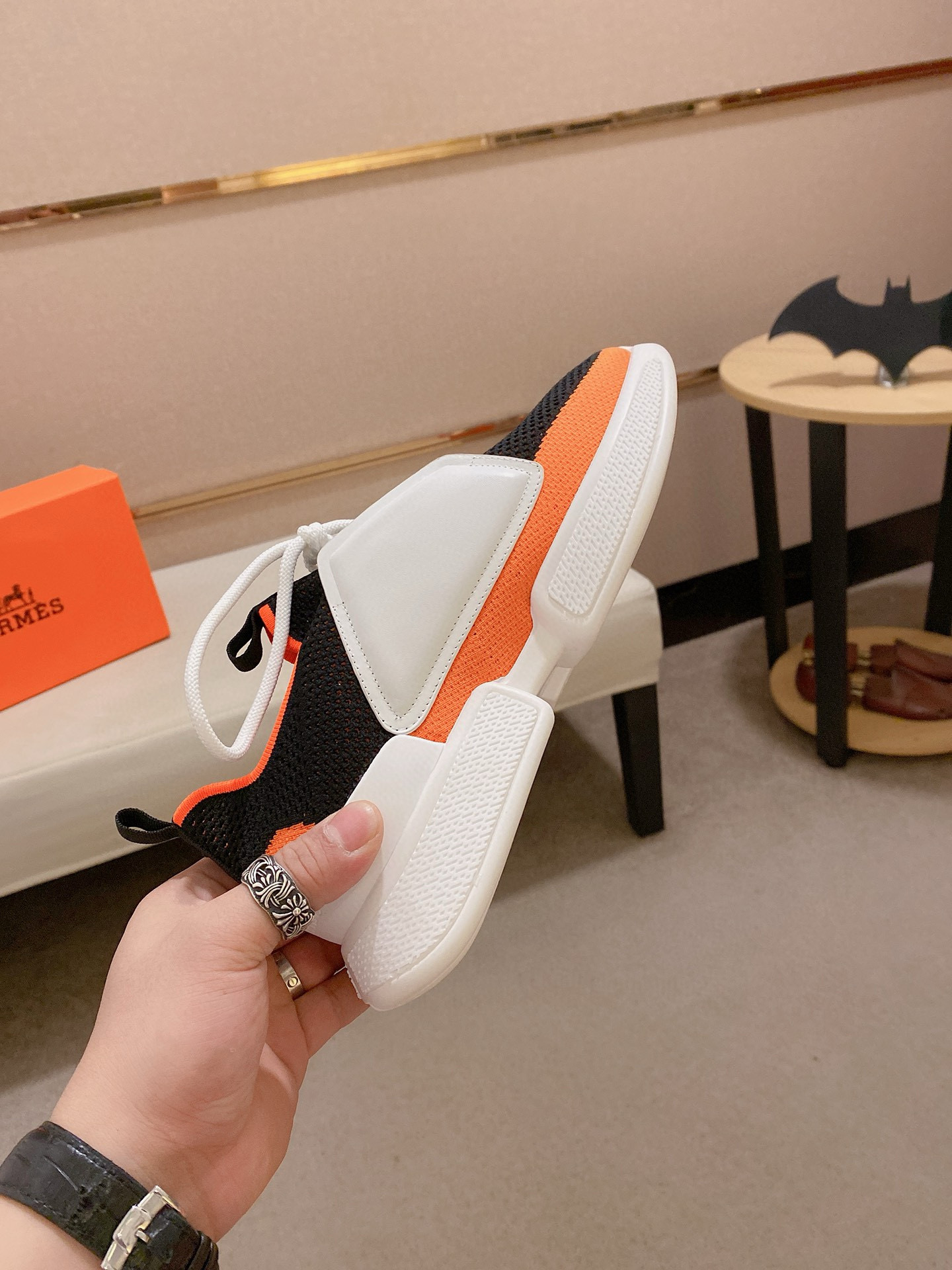 Hermes Men's Drift Sneaker: Knitted Sock Style, Leather Accents, Sizes 38-44 6 i1741935721072 3140 0 4