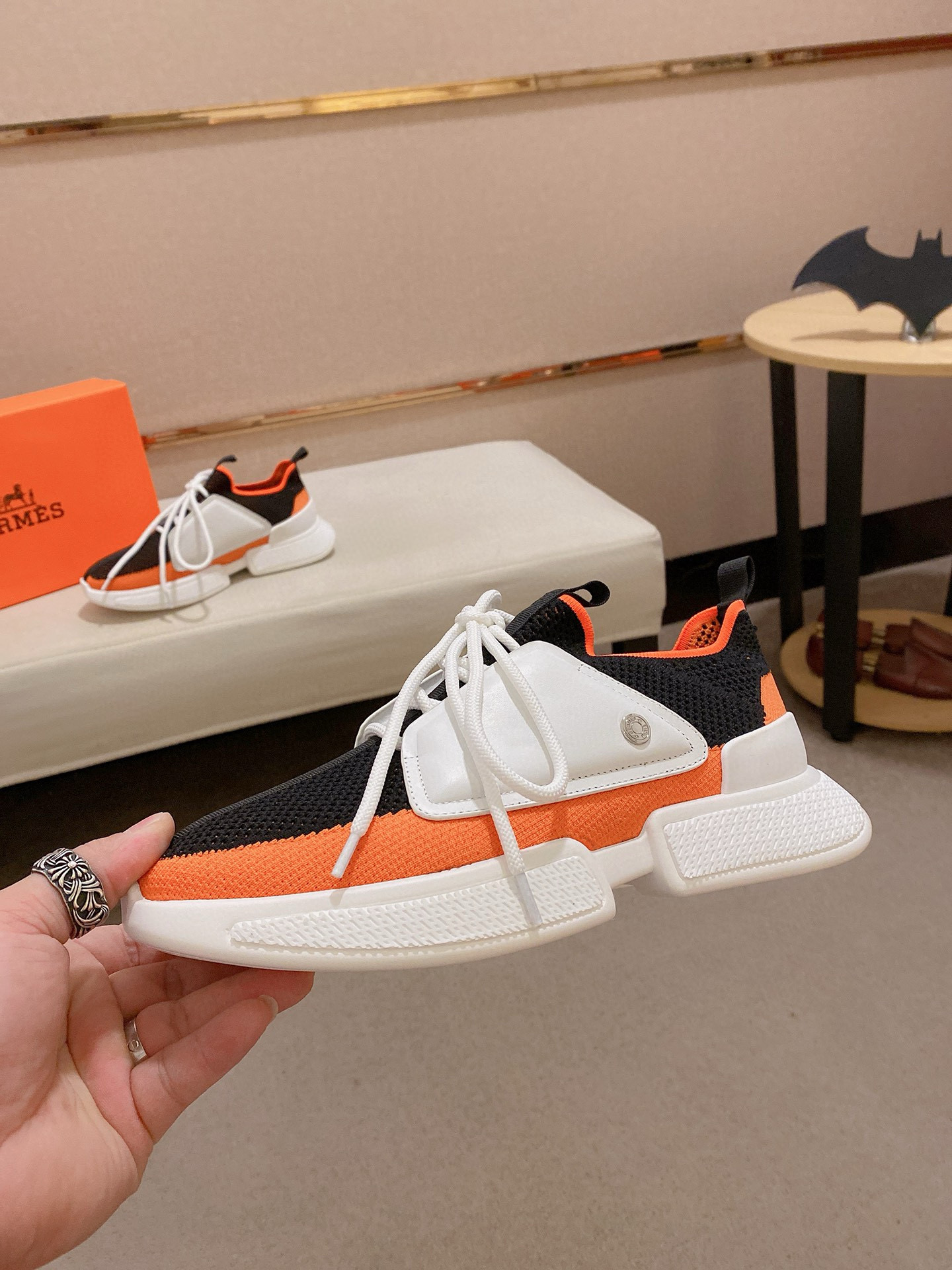 Hermes Men's Drift Sneaker: Knitted Sock Style, Leather Accents, Sizes 38-44 4 i1741935721074 2282 0 2