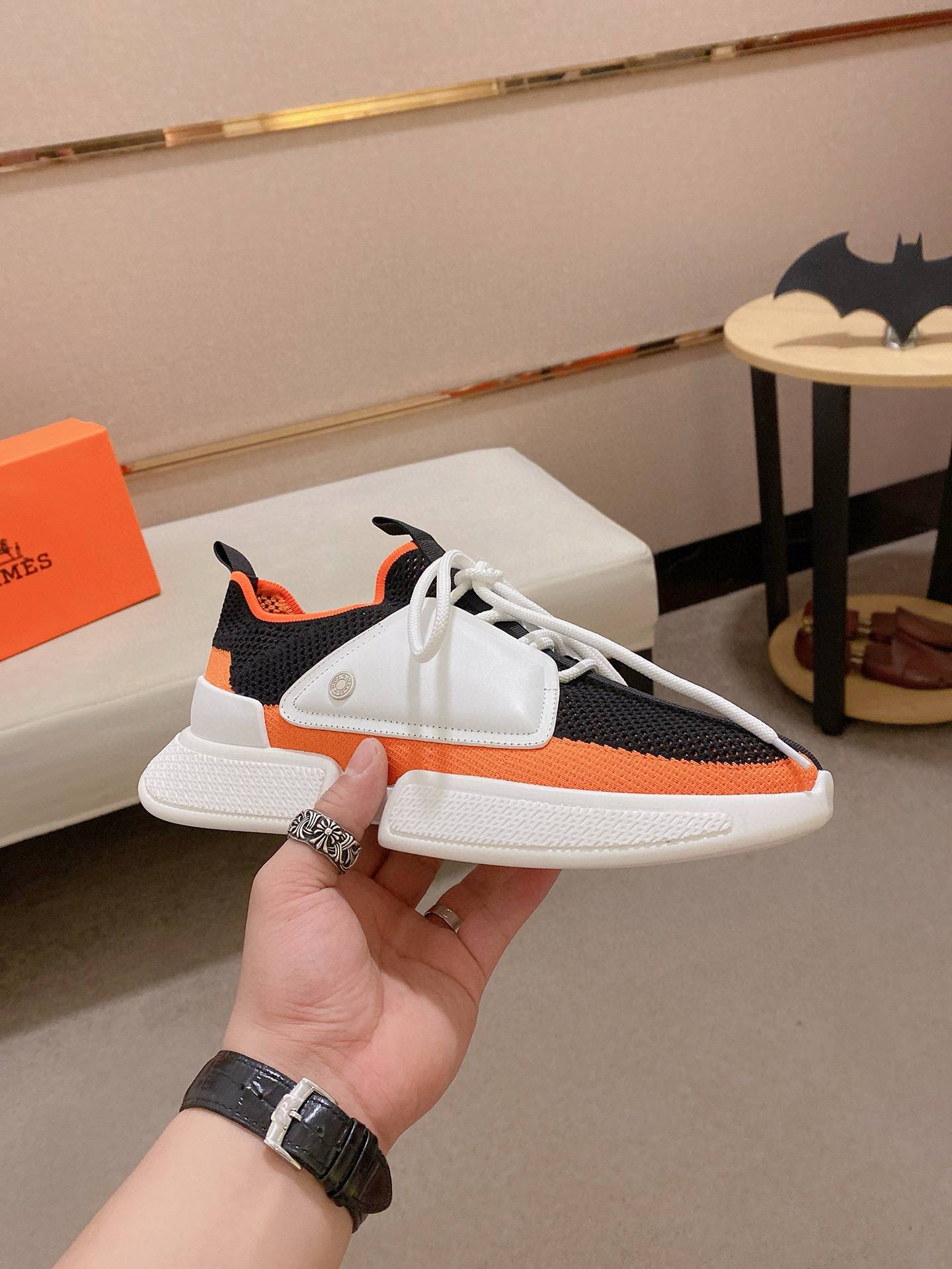 Hermes Men's Drift Sneaker: Knitted Sock Style, Leather Accents, Sizes 38-44 5 i1741935721482 5960 0 3