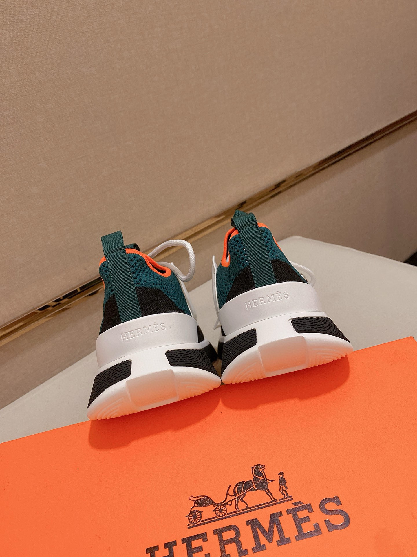 Hermes Drift Sneaker: Fly-Knit Sock Sneakers in Leather Trim, Men's Size 38-44 9 i1741935775282 8229 0 7