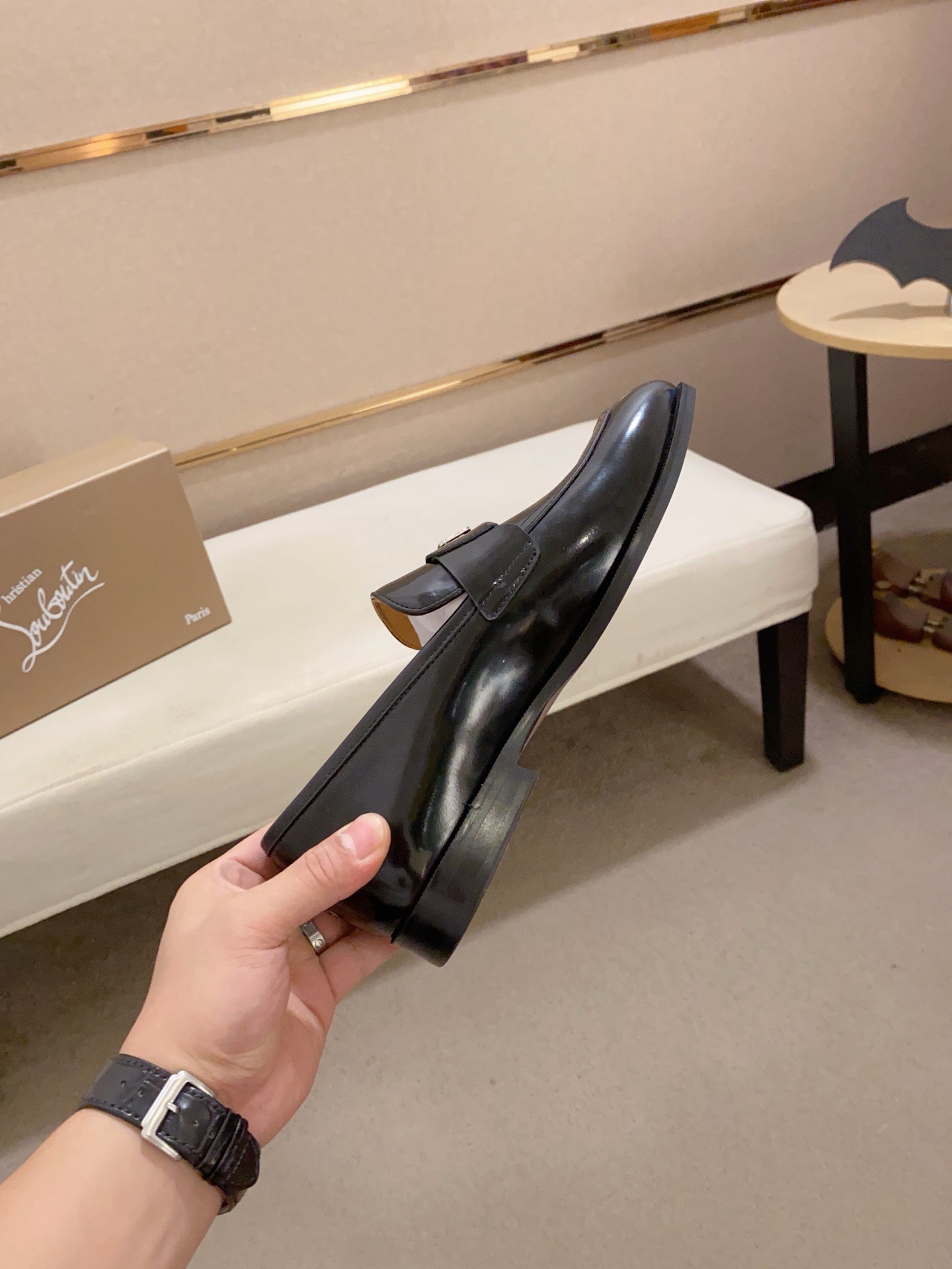 Christian Louboutin Men's Black Leather Loafers, Sizes 39-44 Available 6 i1741936217139 4122 0 4