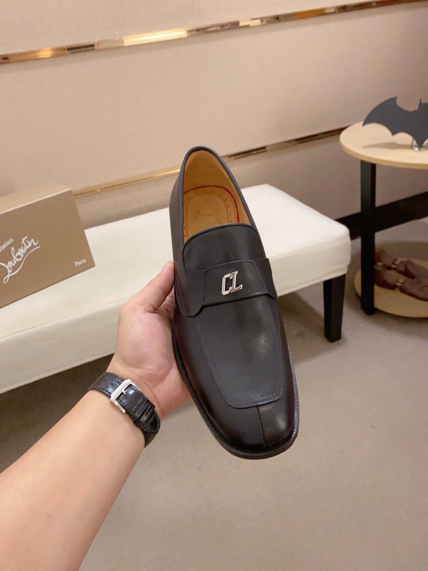 Christian Louboutin Men's Black Leather Loafers, Sizes 39-44 3 i1741936236763 5209 0 1