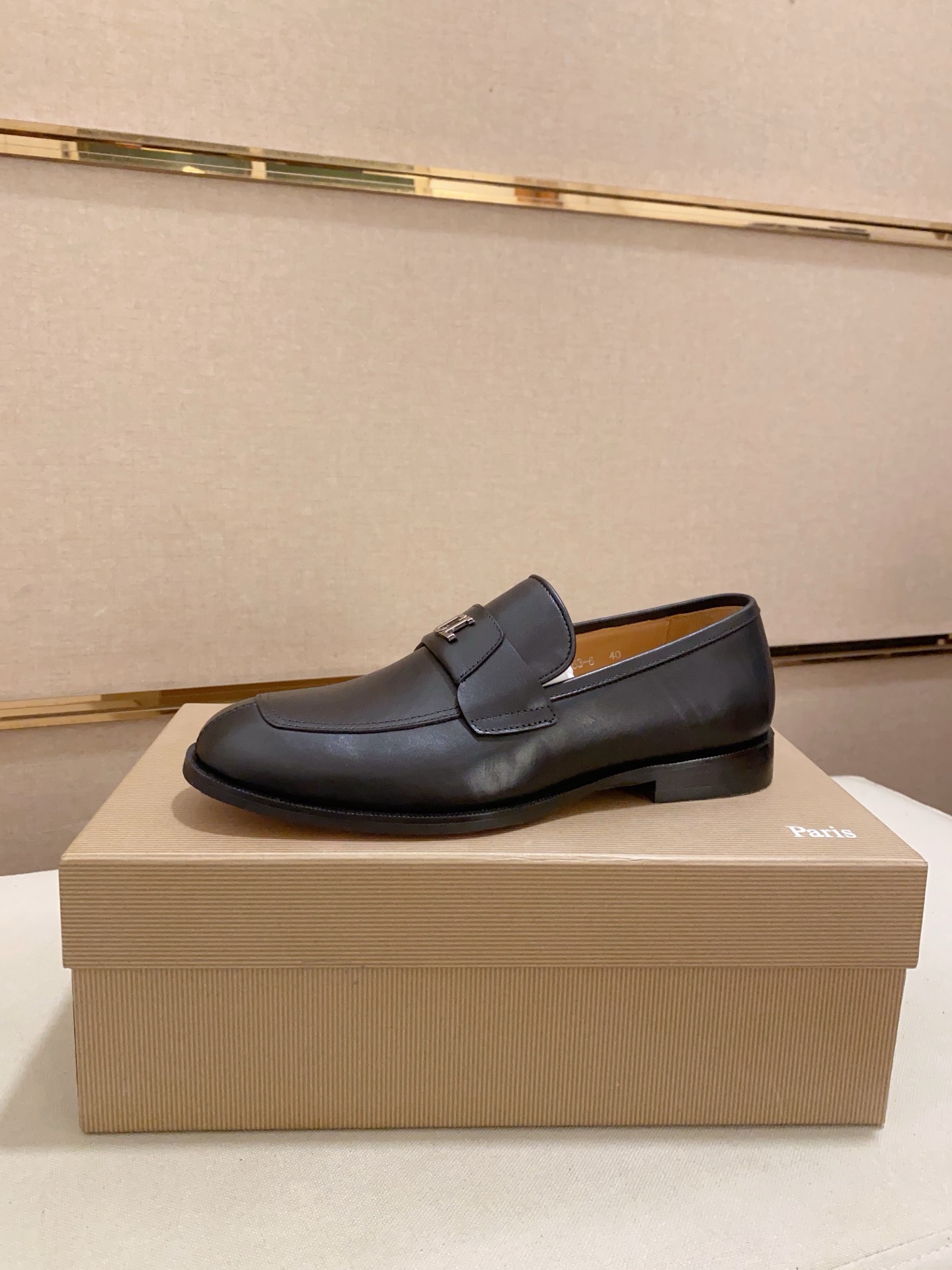 Christian Louboutin Men's Black Leather Loafers, Sizes 39-44