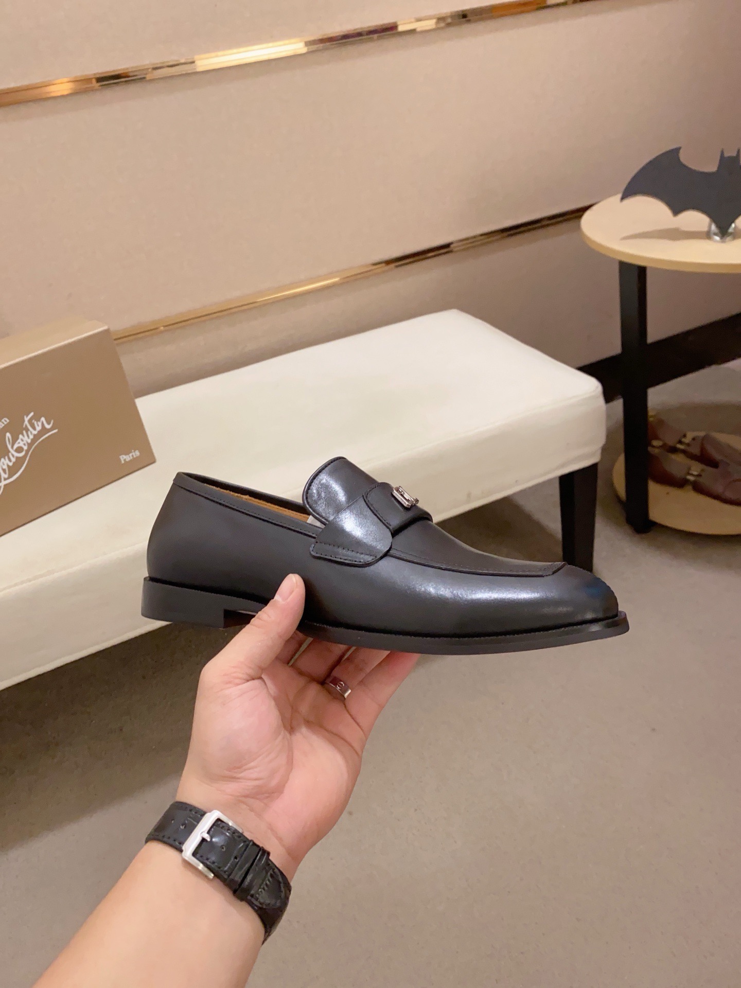 Christian Louboutin Men's Black Leather Loafers, Sizes 39-44 5 i1741936237241 9048 0 3