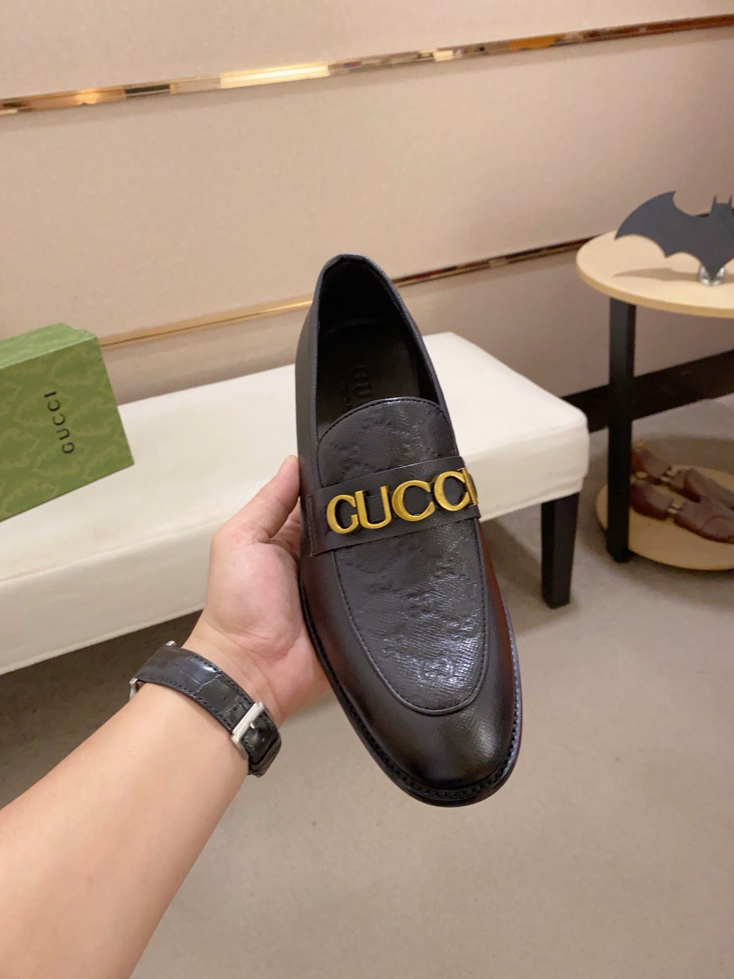 Gucci Men's Leather Loafers with Gold-Tone Hardware, Size 39-44 3 i1741936498820 4565 0 1