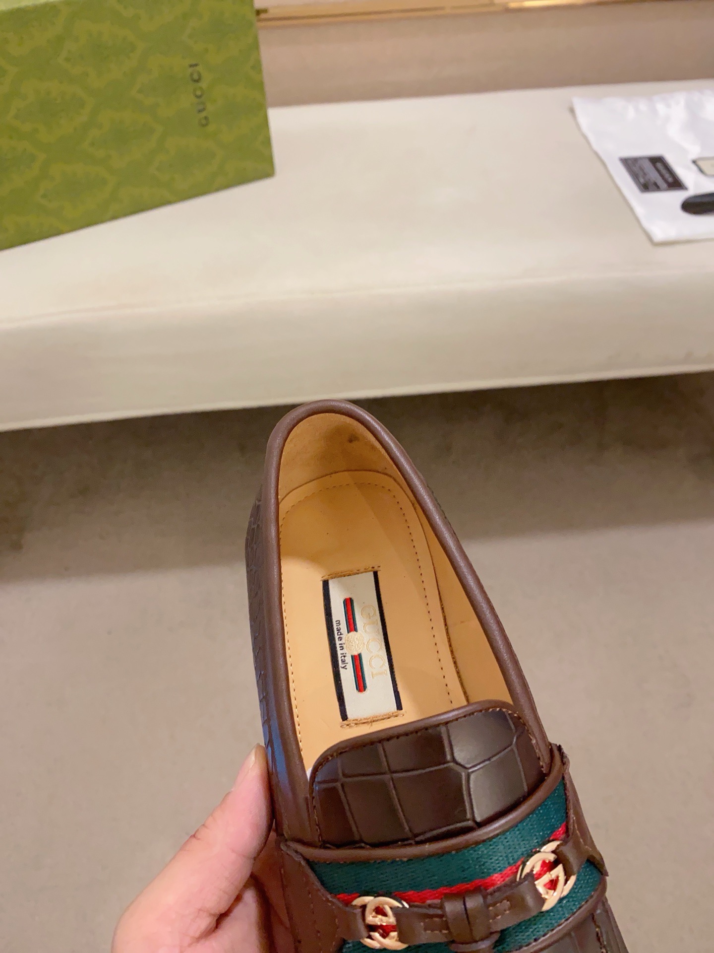 Gucci Men's Brown Leather Loafers with Tassel and Crocodile Embossed Design 8 i1741936649538 5774 0 6