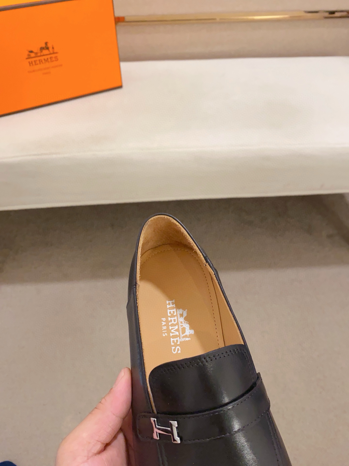 Hermes Men's Leather Loafers Business Casual Shoes Size 38-44 7 i1741936985881 8712 0 5