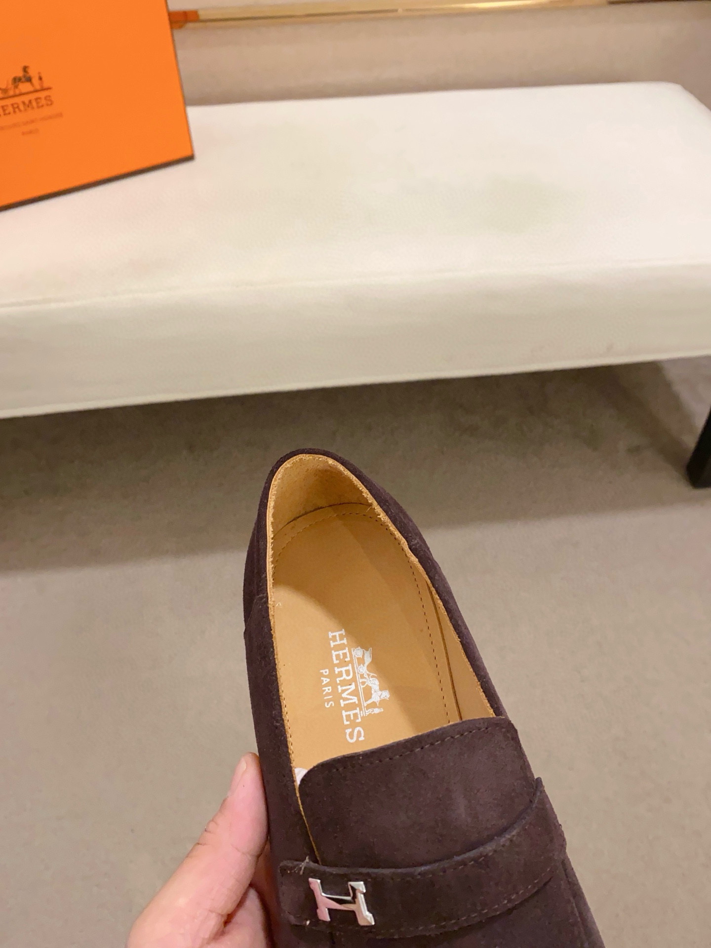 Hermes Men's Suede Loafer with Leather Lining and Rubber Sole,Sizes 38-44 7 i1741937290711 9500 0 5