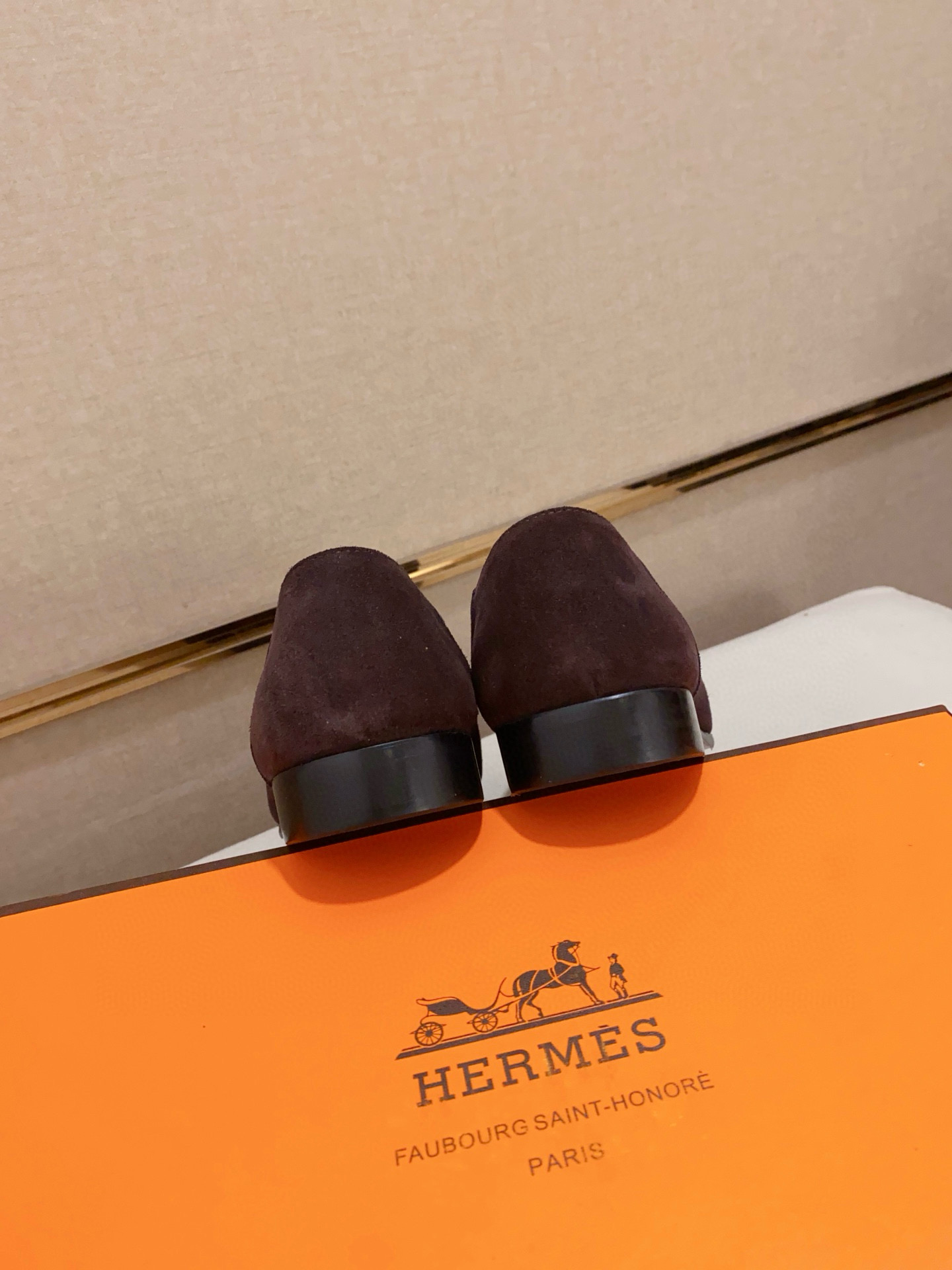 Hermes Men's Suede Loafer with Leather Lining and Rubber Sole,Sizes 38-44 9 i1741937291378 1967 0 7