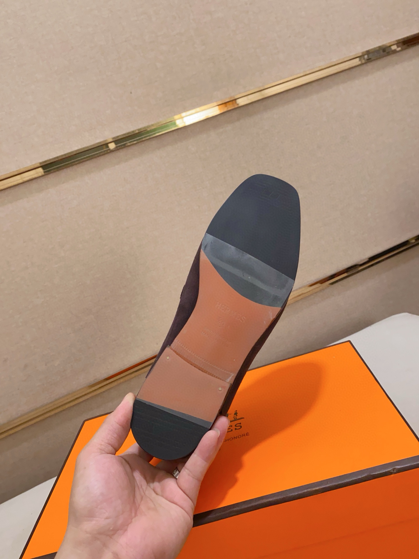 Hermes Men's Suede Loafer with Leather Lining and Rubber Sole,Sizes 38-44 10 i1741937291378 9905 0 8