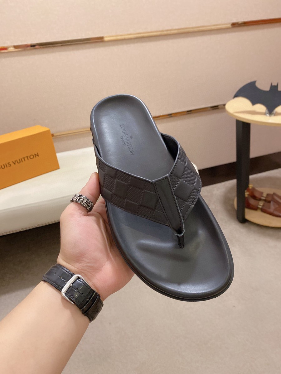 Louis Vuitton Men's Black Leather Sandal Comfortable & Durable Rubber Sole 3 i1742032794310 1280 0 1