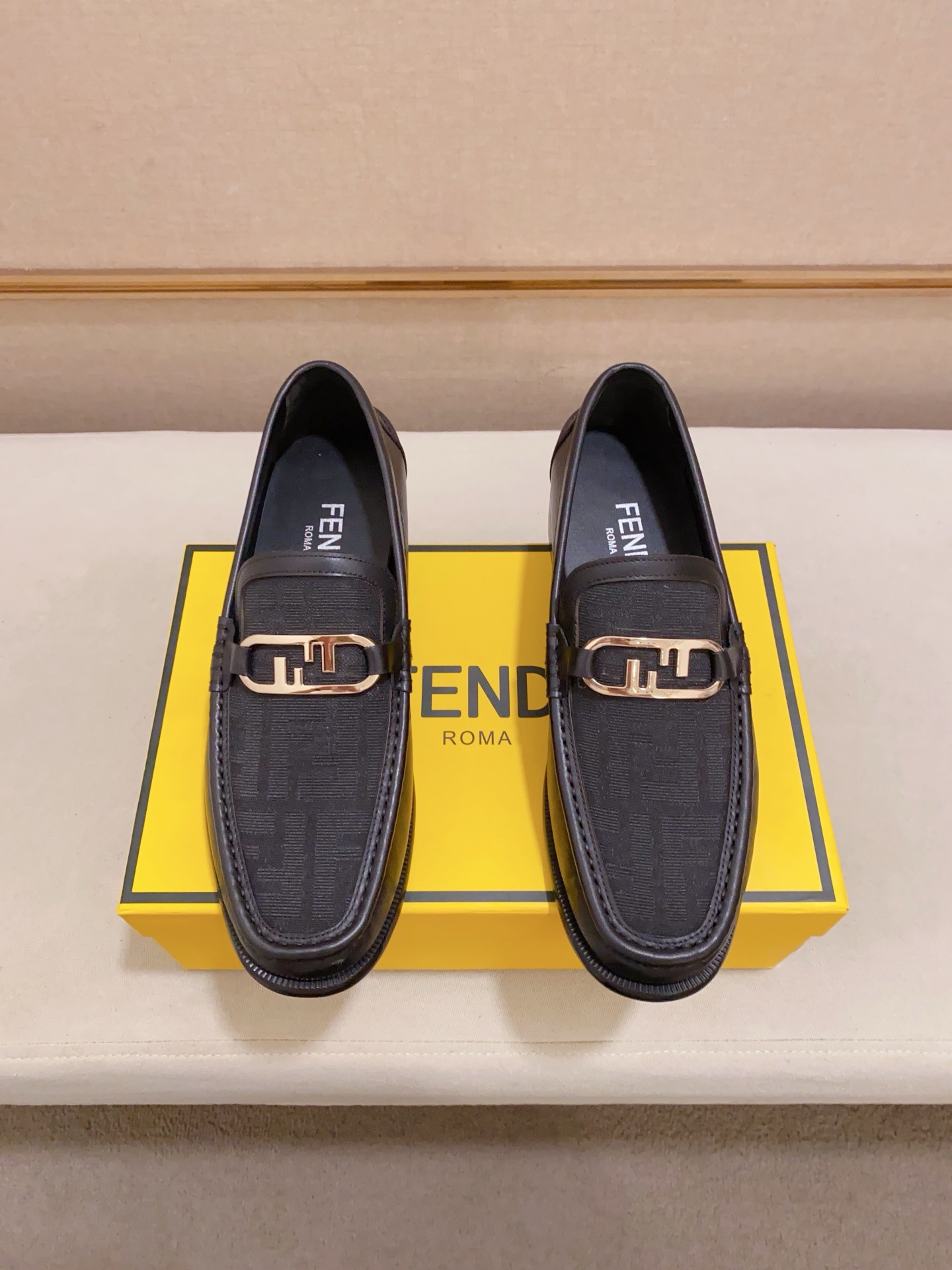 Fendi Men's Leather Loafers with Metal Hardware - New Collection 8 i1742033451212 5965 0 6