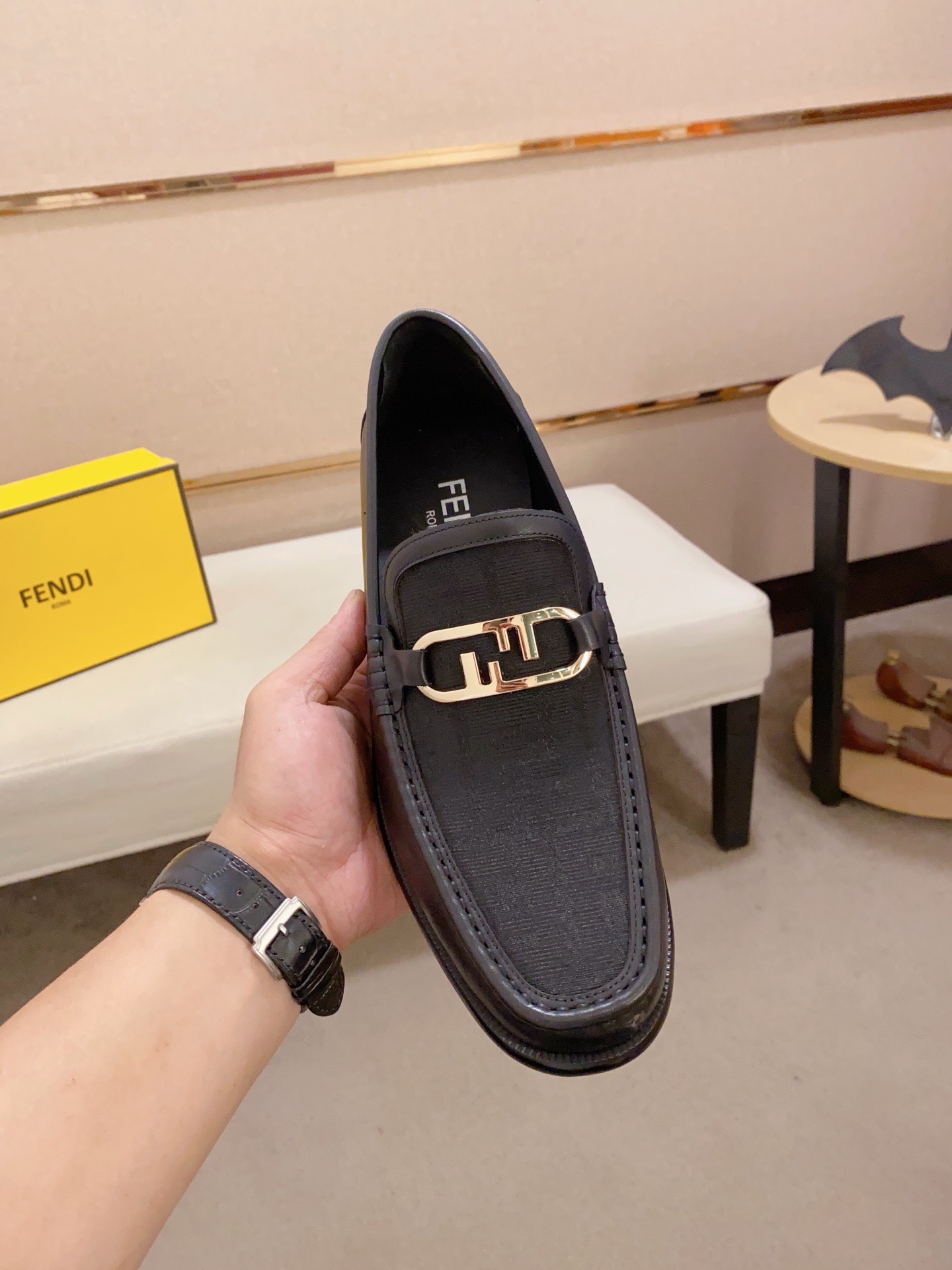 Fendi Men's Leather Loafers with Metal Hardware - New Collection 3 i1742033451213 5151 0 1