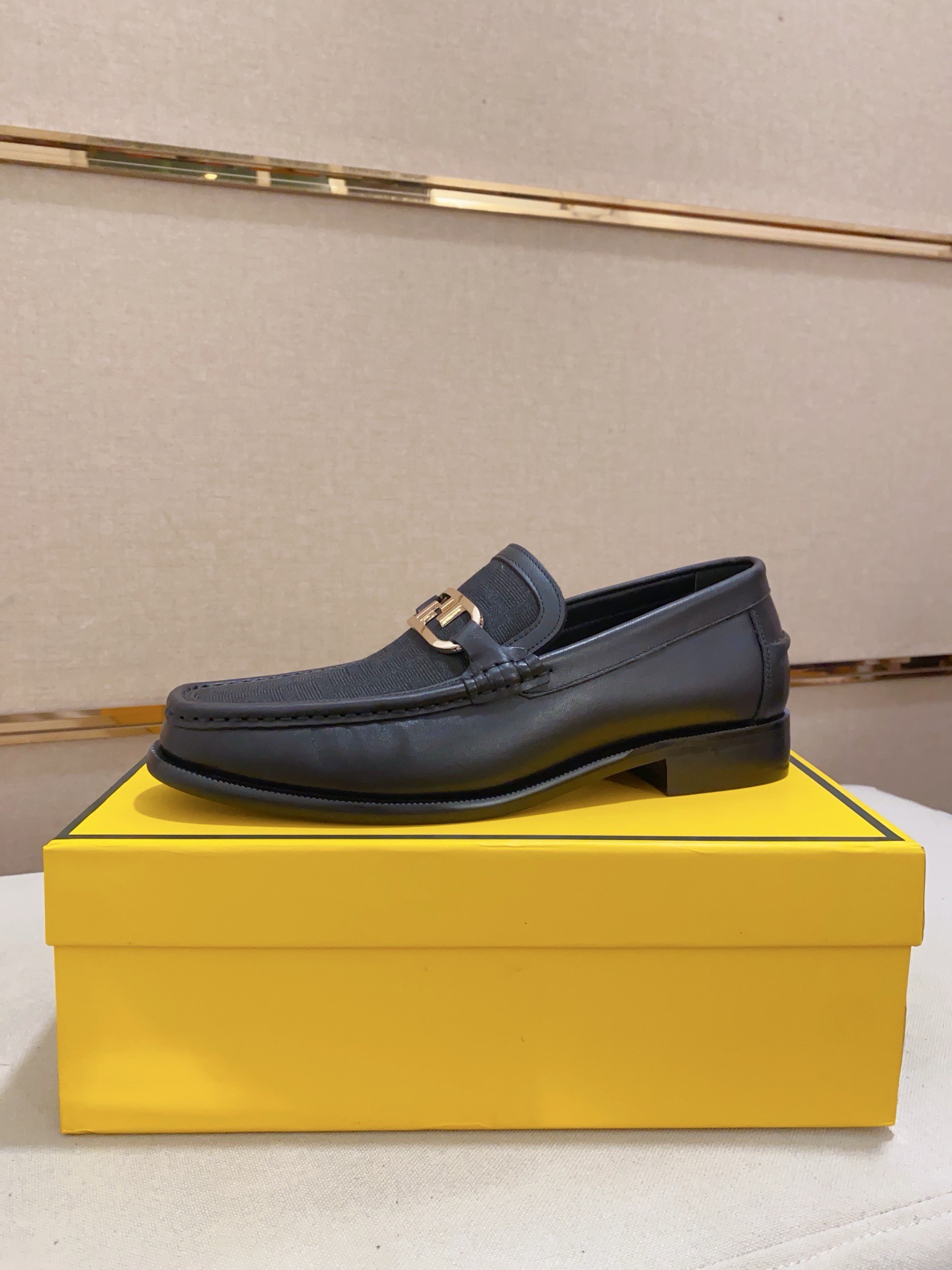 Fendi Men's Leather Loafers with Metal Hardware - New Collection