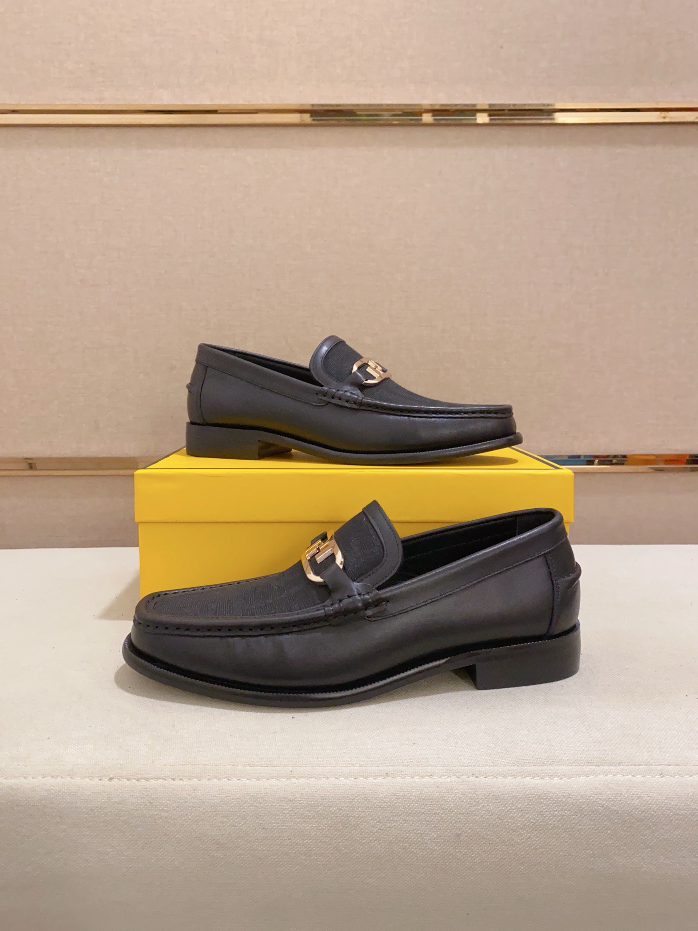 Fendi Men's Leather Loafers with Metal Hardware - New Collection 6 i1742033451469 7743 0 4