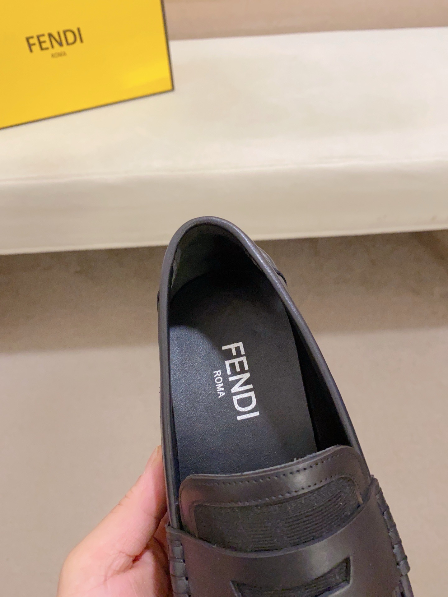 Fendi Men's Black Leather Loafers with Signature Hardware and Rubber Sole 7 i1742033507518 98 0 5