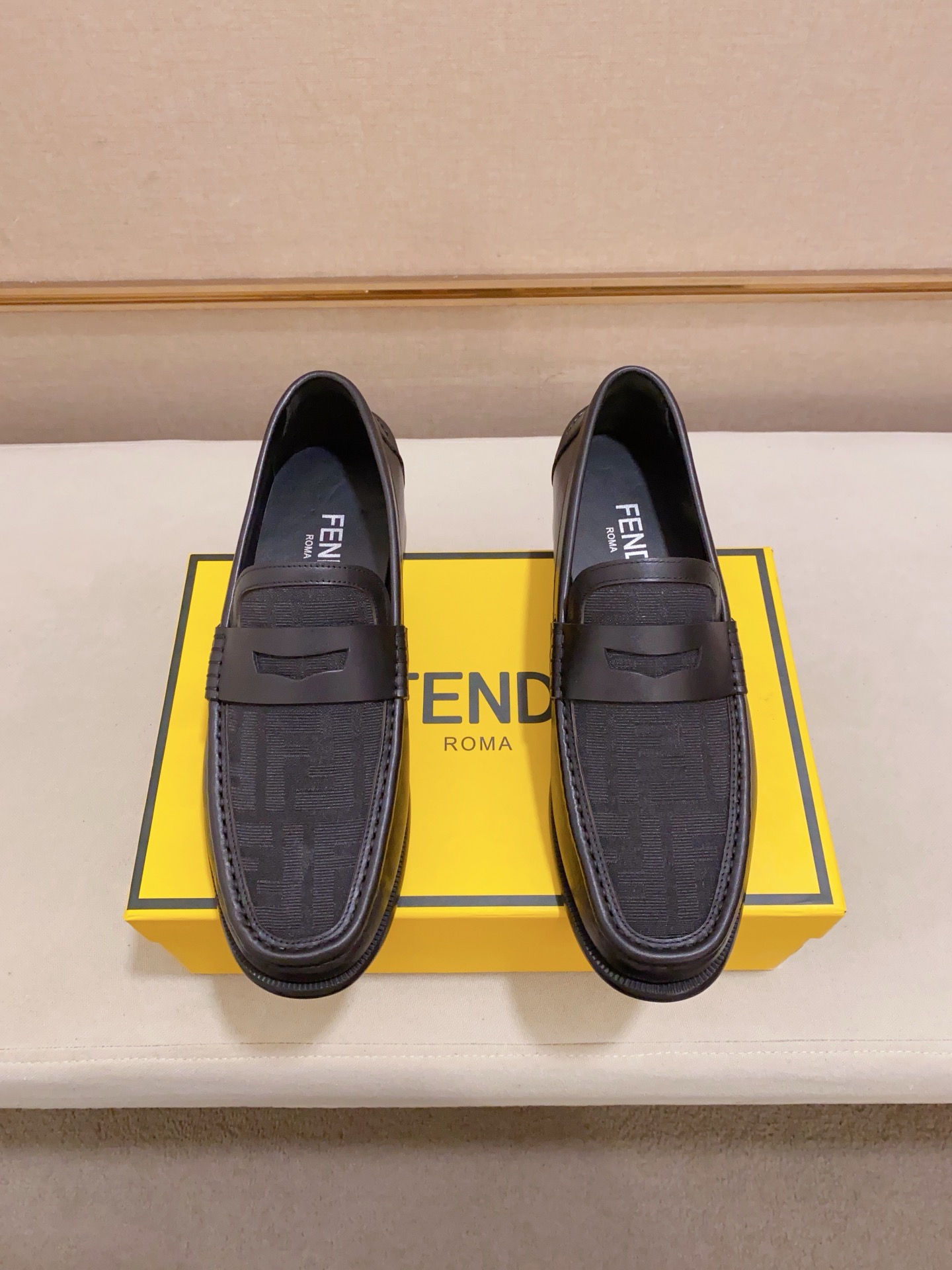 Fendi Men's Black Leather Loafers with Signature Hardware and Rubber Sole 8 i1742033507519 4739 0 6