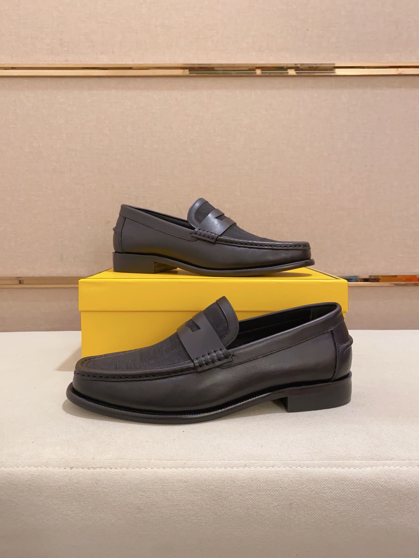 Fendi Men's Black Leather Loafers with Signature Hardware and Rubber Sole 6 i1742033507805 5361 0 4