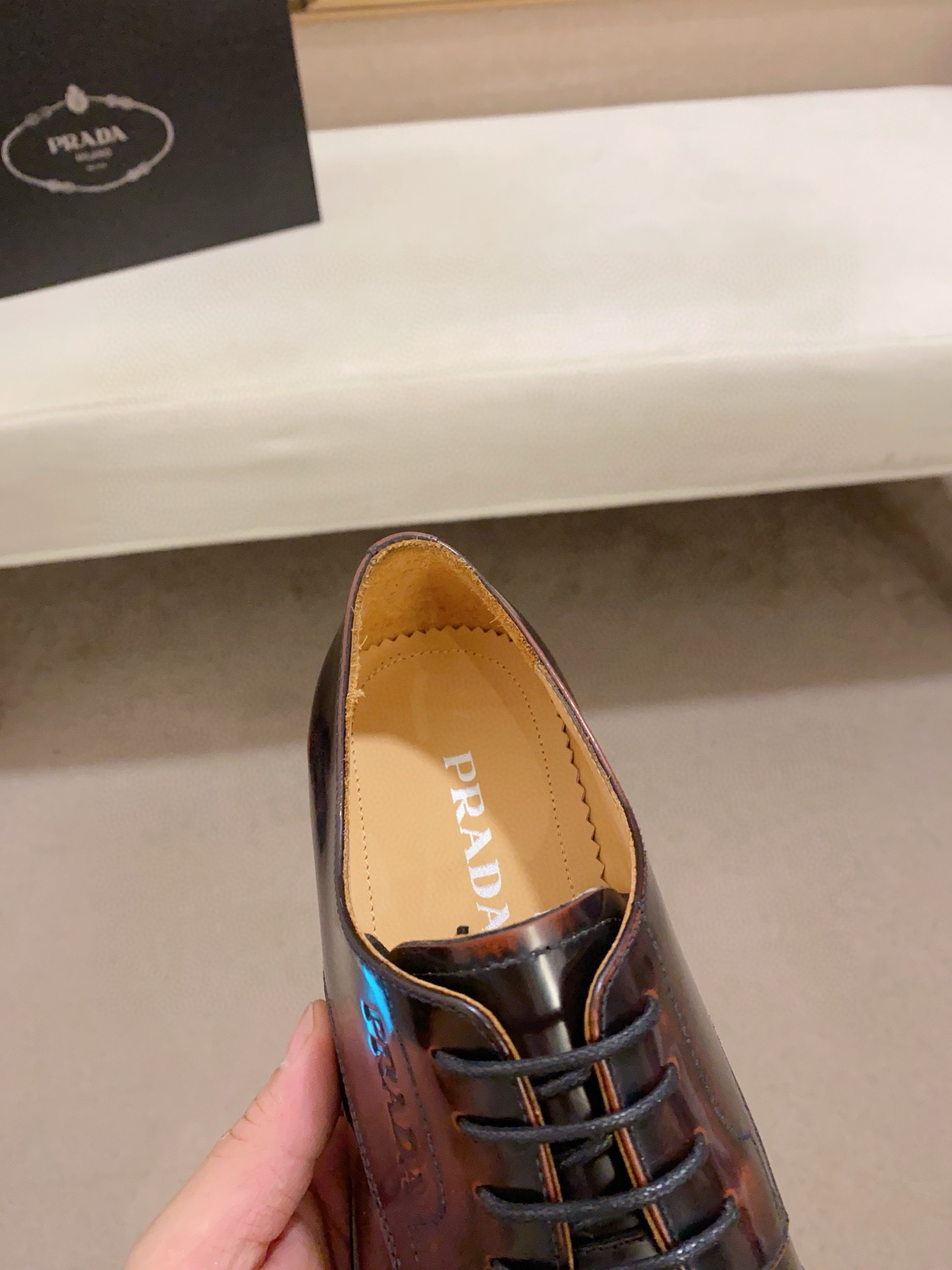 Prada Men's Leather Oxford Dress Shoes - Brown, EU 38-44, Classic Style 8 i1742109658249 318 0 6