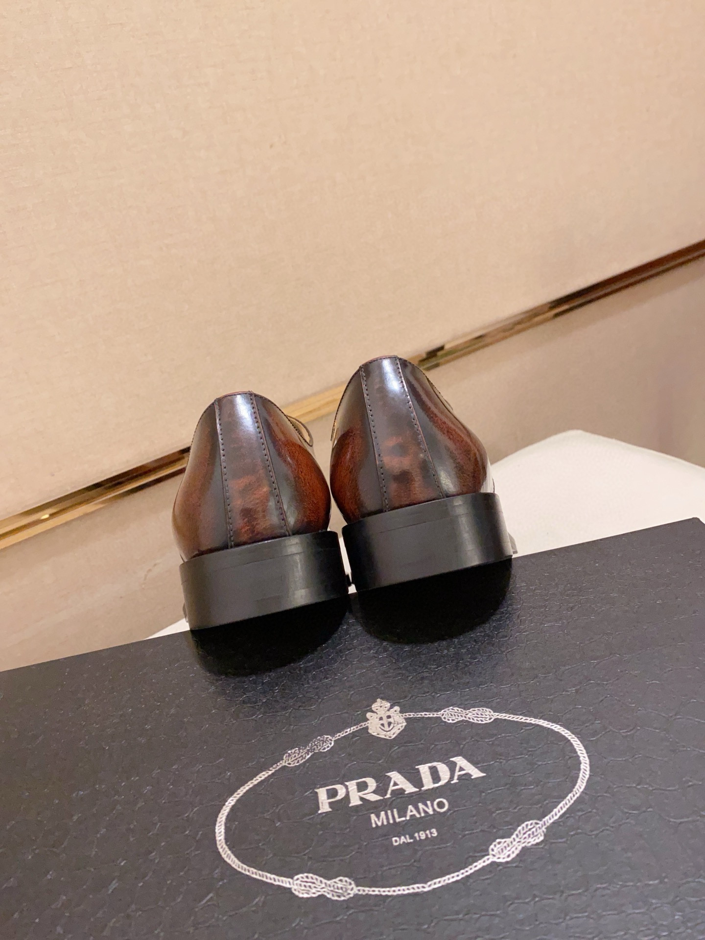 Prada Men's Leather Oxford Dress Shoes - Brown, EU 38-44, Classic Style 9 i1742109658251 4569 0 7