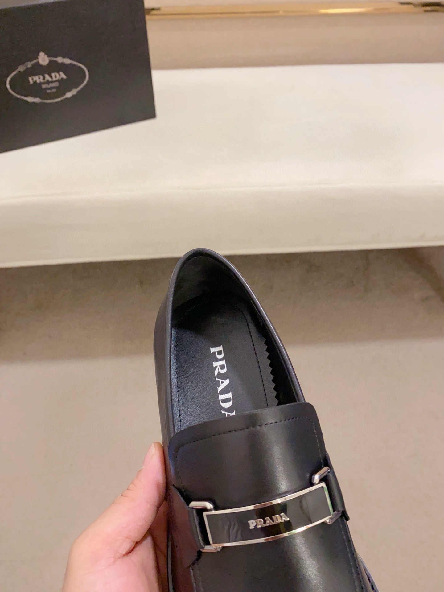 Prada Men's Leather Loafers with Metal Buckle - New Collection 7 i1742109840445 7848 0 5