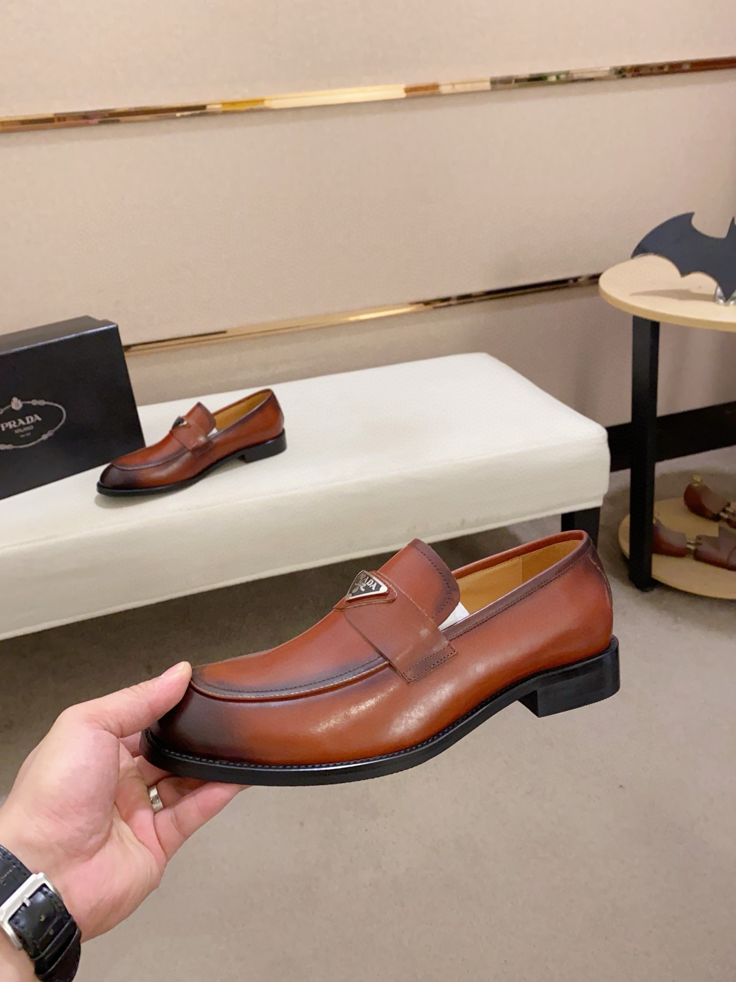 Prada Men's Brown Leather Loafers with Metal Buckle Detail - Sizes 38-44 4 i1742109897815 448 0 2