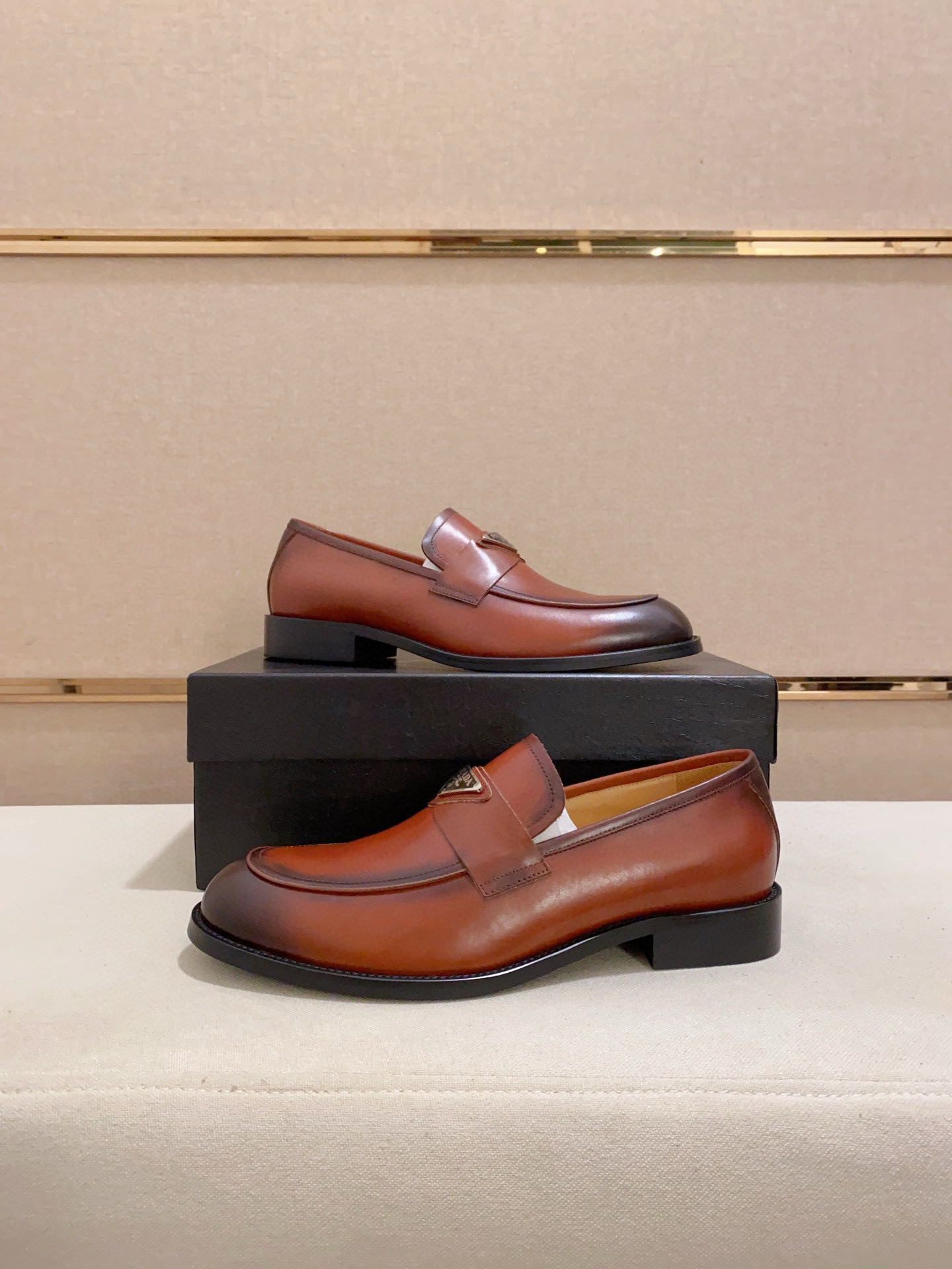 Prada Men's Brown Leather Loafers with Metal Buckle Detail - Sizes 38-44 7 i1742109897816 9765 0 5