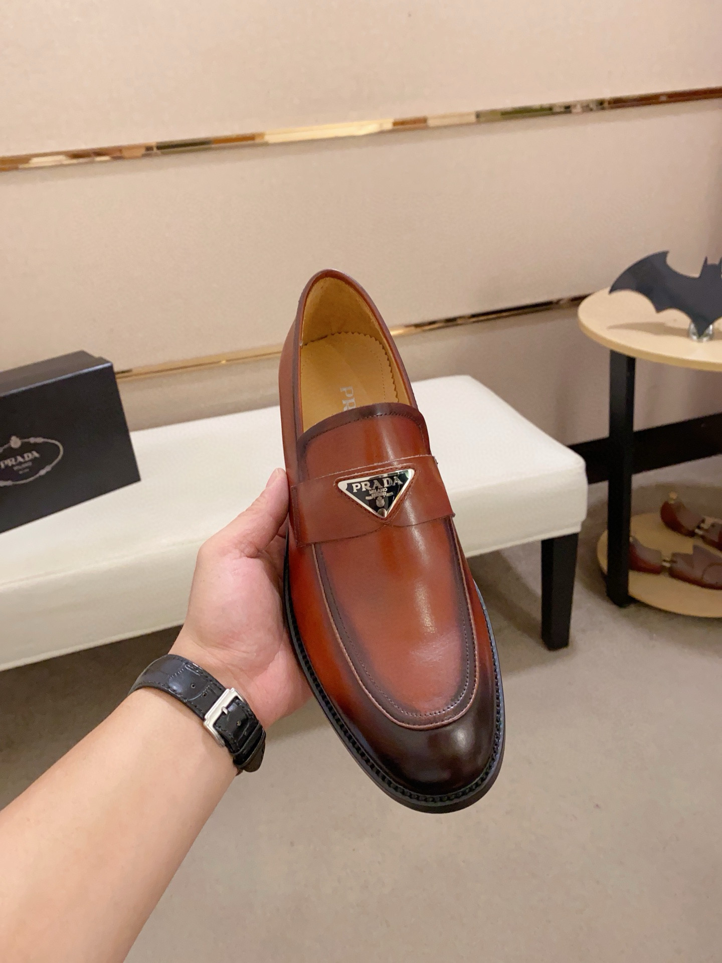 Prada Men's Brown Leather Loafers with Metal Buckle Detail - Sizes 38-44 3 i1742109902965 7819 0 1