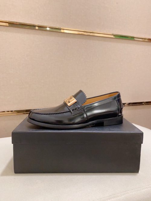 Prada Men's Black Leather Loafers with Gold-Tone Hardware, Sizes 38-44 14 Prada Men's Black Leather Loafers with Gold-Tone Hardware, Sizes 38-44