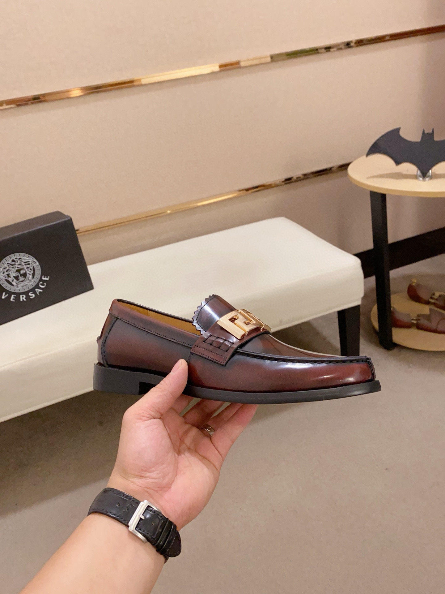 Fendi Men's Brown Leather Loafers with Gold-Tone Hardware, Size 38-44 5 i1742109989703 4310 0 3