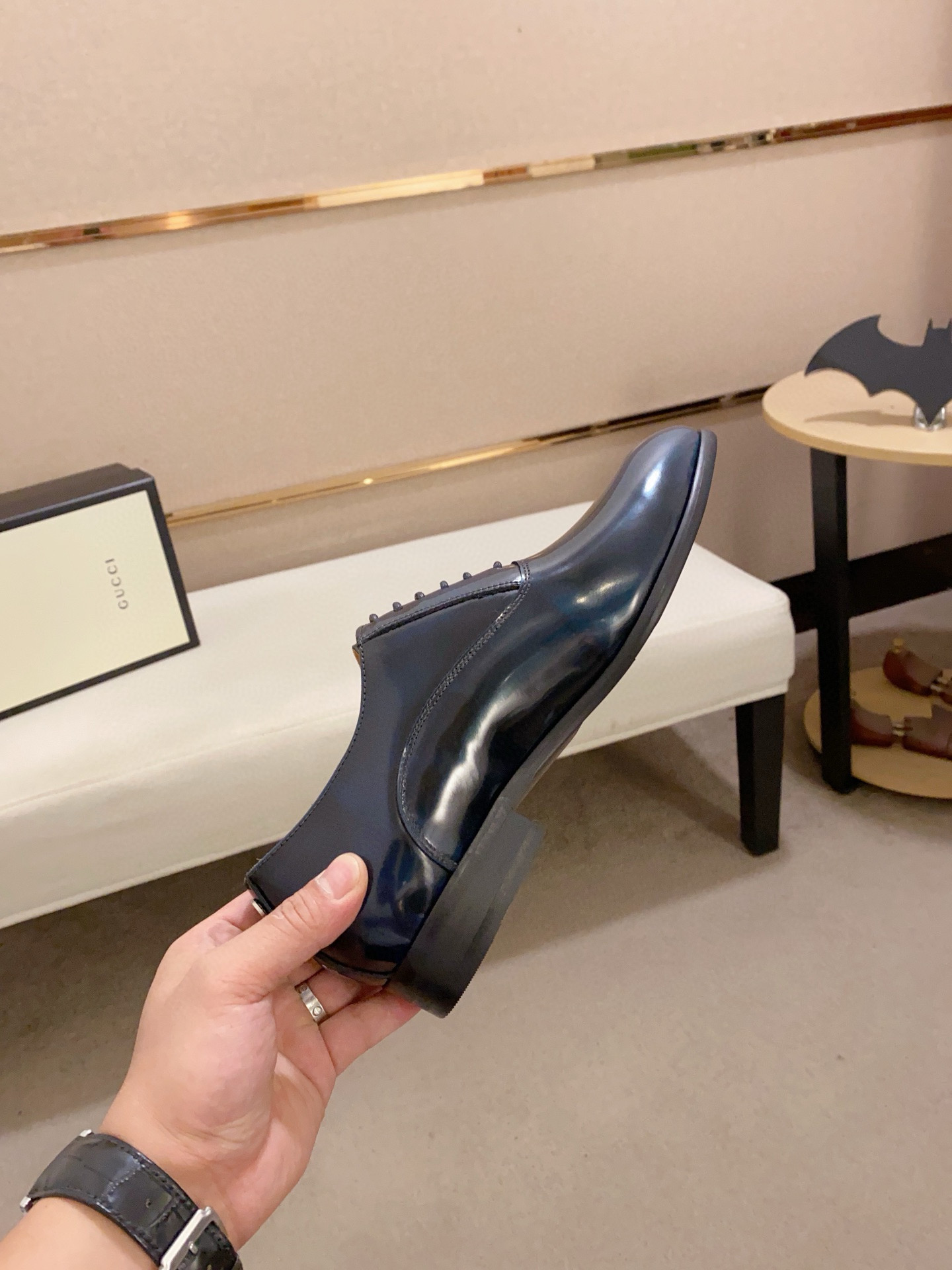 Gucci Men's Leather Oxford Dress Shoes - Blue, Sizes 38-44 Available 6 i1742110192641 6645 0 4