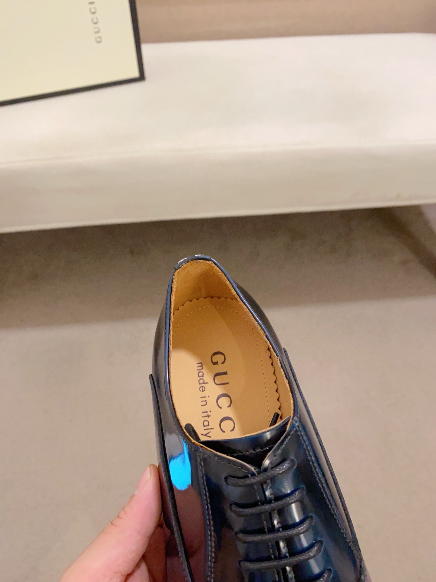 Gucci Men's Leather Oxford Dress Shoes - Blue, Sizes 38-44 Available 9 i1742110192642 6546 0 7