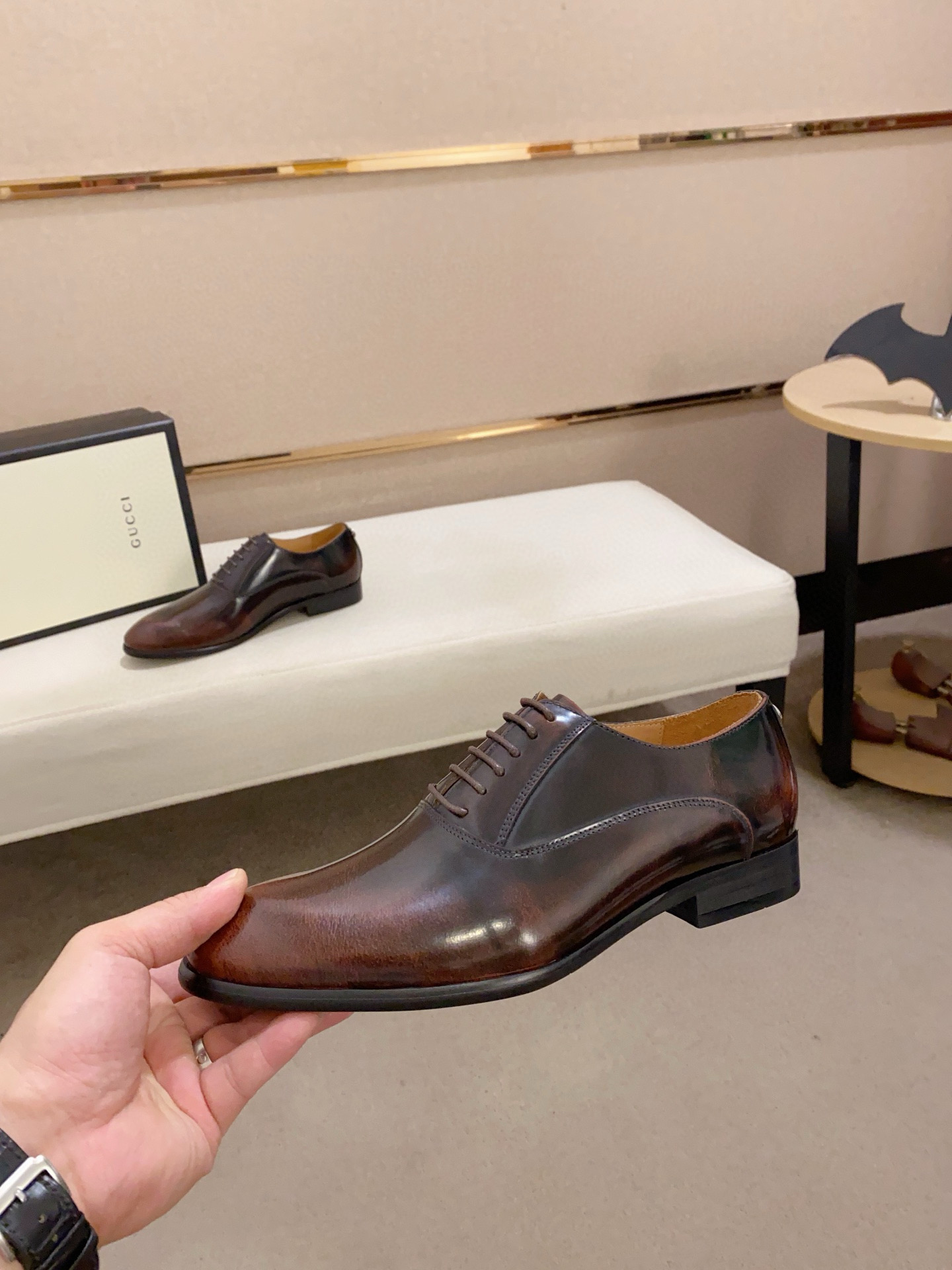 Gucci Men's Leather Oxford Dress Shoes, Brown - Sizes 38 to 44 4 i1742110213305 7774 0 2