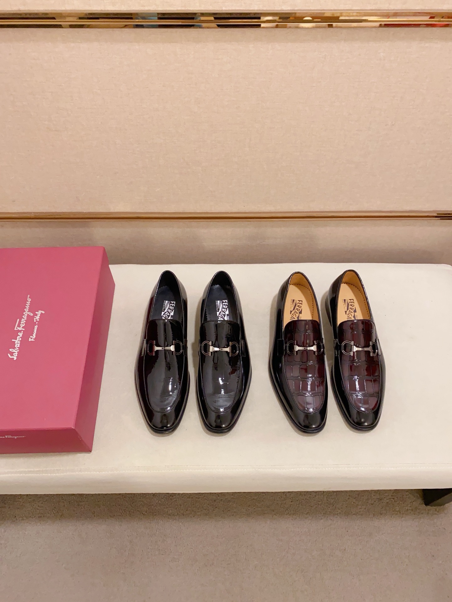 Salvatore Ferragamo Men's Black Leather Loafers Dress Shoes, Size 38-44 10 i1742110587638 5827 0 8