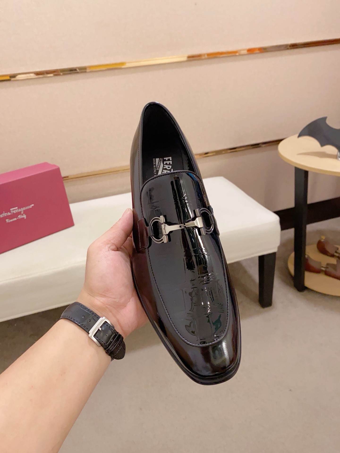 Salvatore Ferragamo Men's Black Leather Loafers Dress Shoes, Size 38-44 3 i1742110626949 5671 0 1