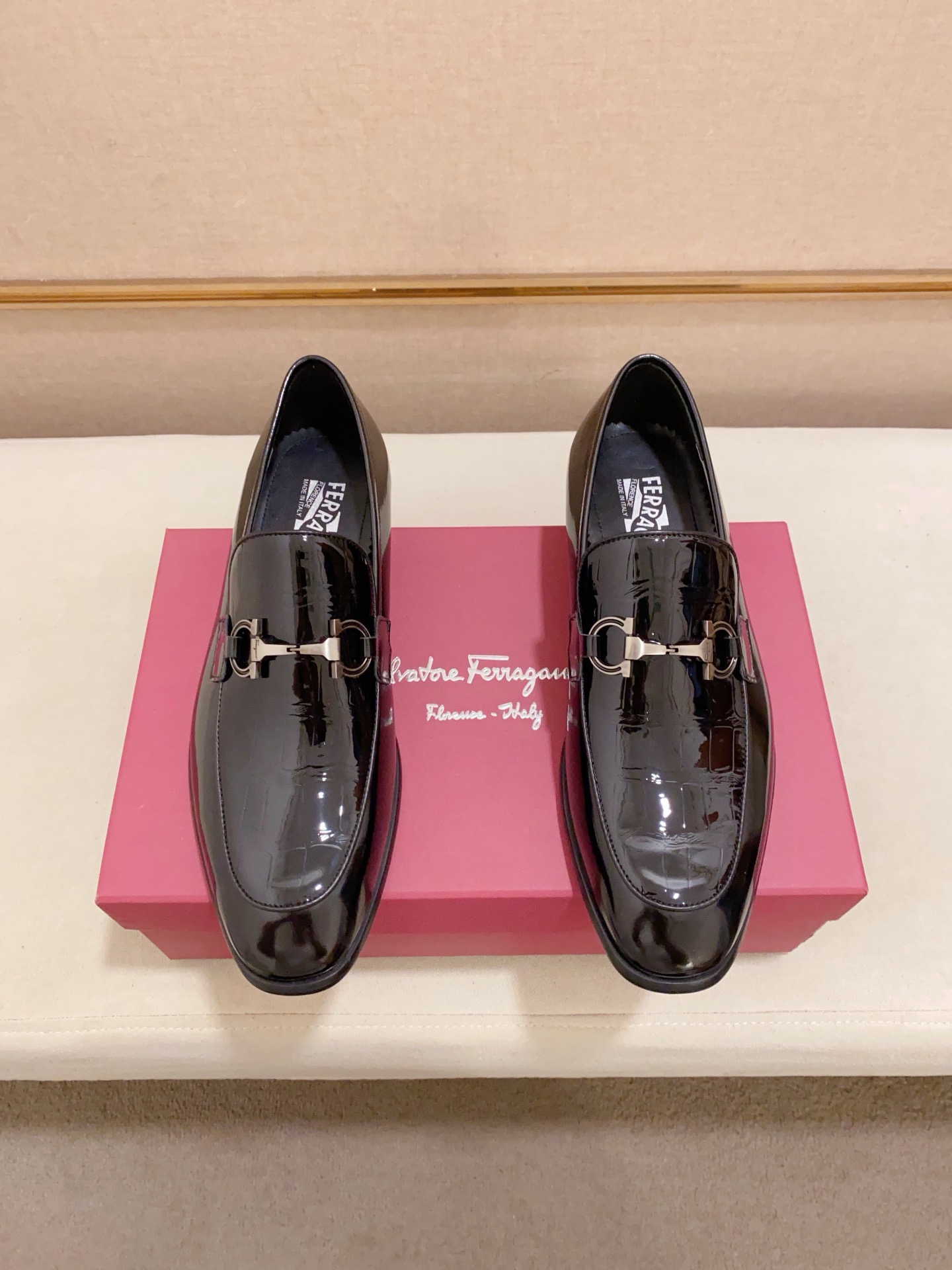 Salvatore Ferragamo Men's Black Leather Loafers Dress Shoes, Size 38-44 8 i1742110643538 5636 0 6