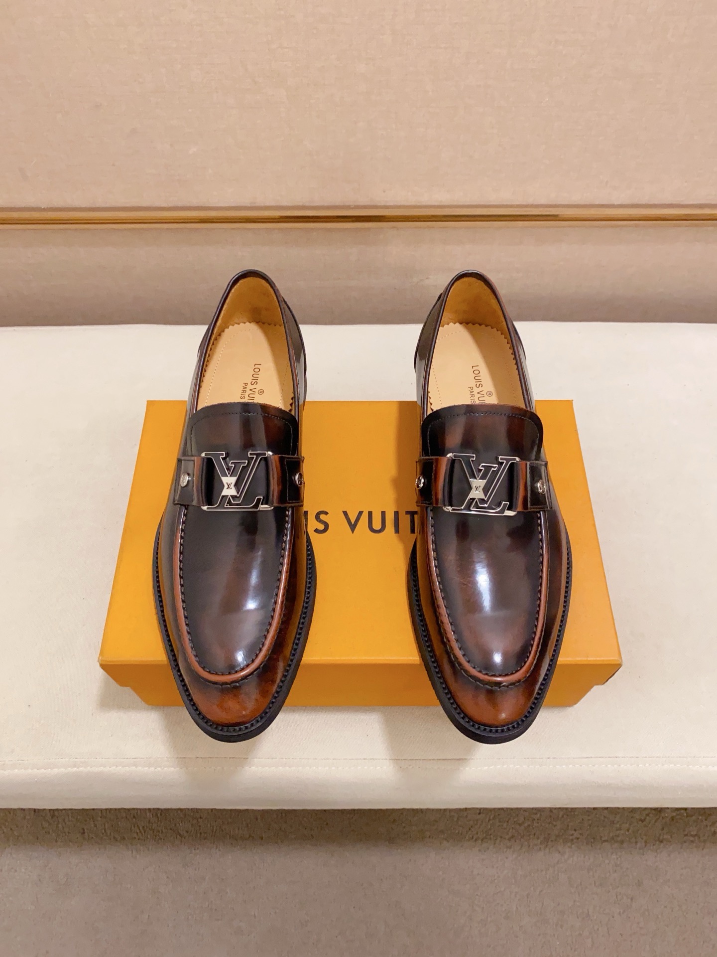 LOUIS VUITTON Men's Leather Loafers with Iconic Buckle Detail 8 i1742110842442 7177 0 6