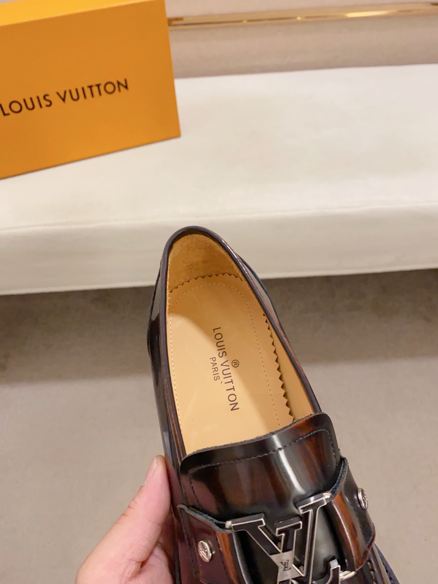 LOUIS VUITTON Men's Leather Loafers with Iconic Buckle Detail 7 i1742110842443 8846 0 5