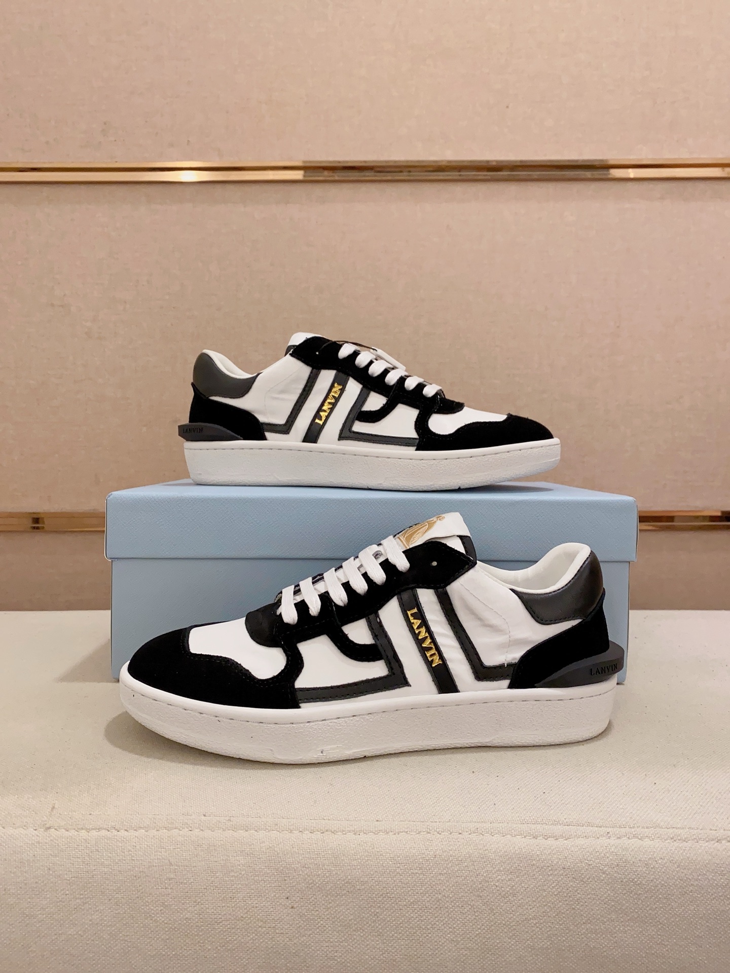 Lanvin Men's & Women's Casual Sneakers Fashion Leather Lace-up Shoes 8 i1742197304603 3621 0 6