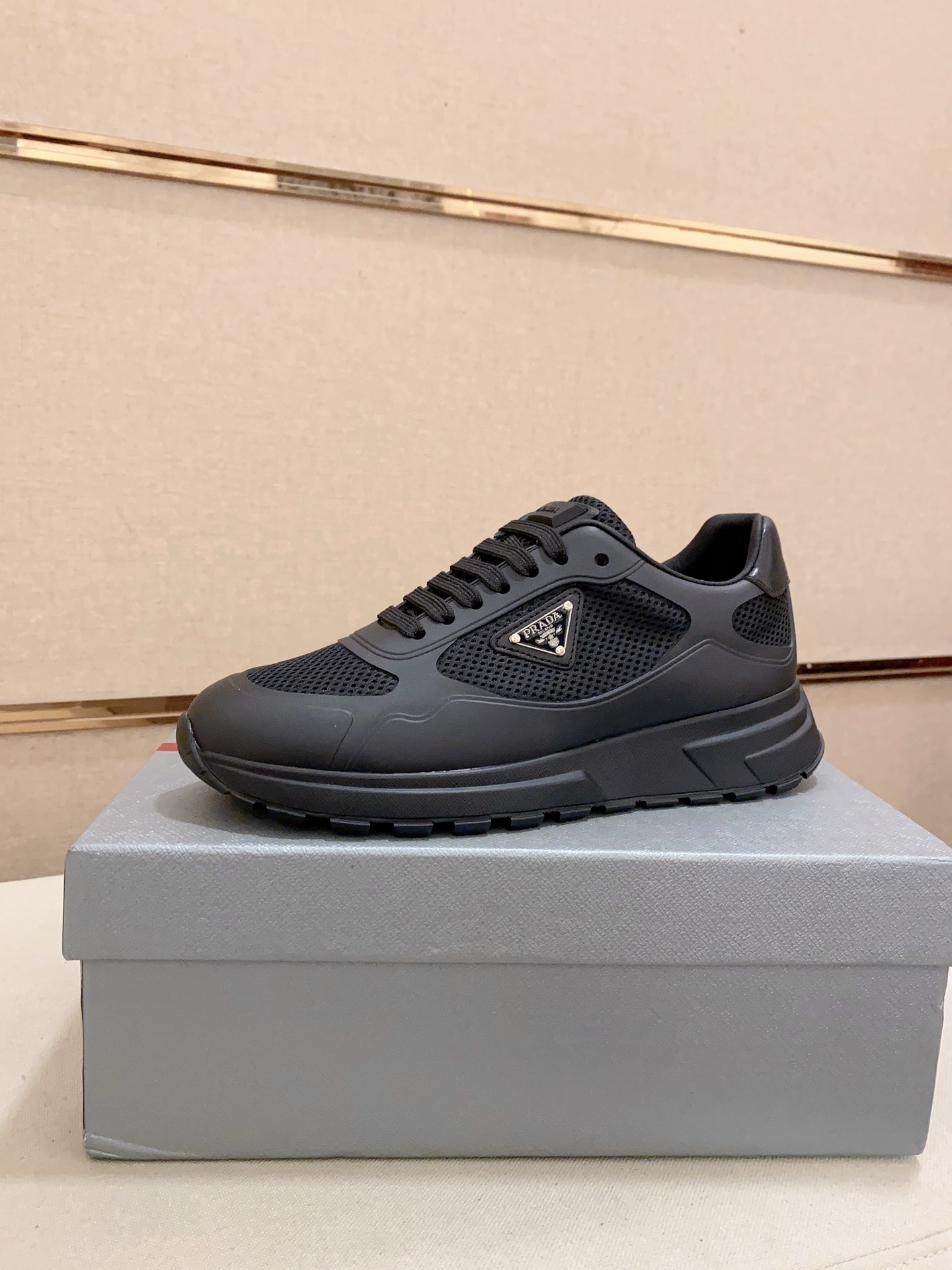 Prada Men's Black Tech Knit Sneakers, Premium Quality, Sizes 38-44 Available