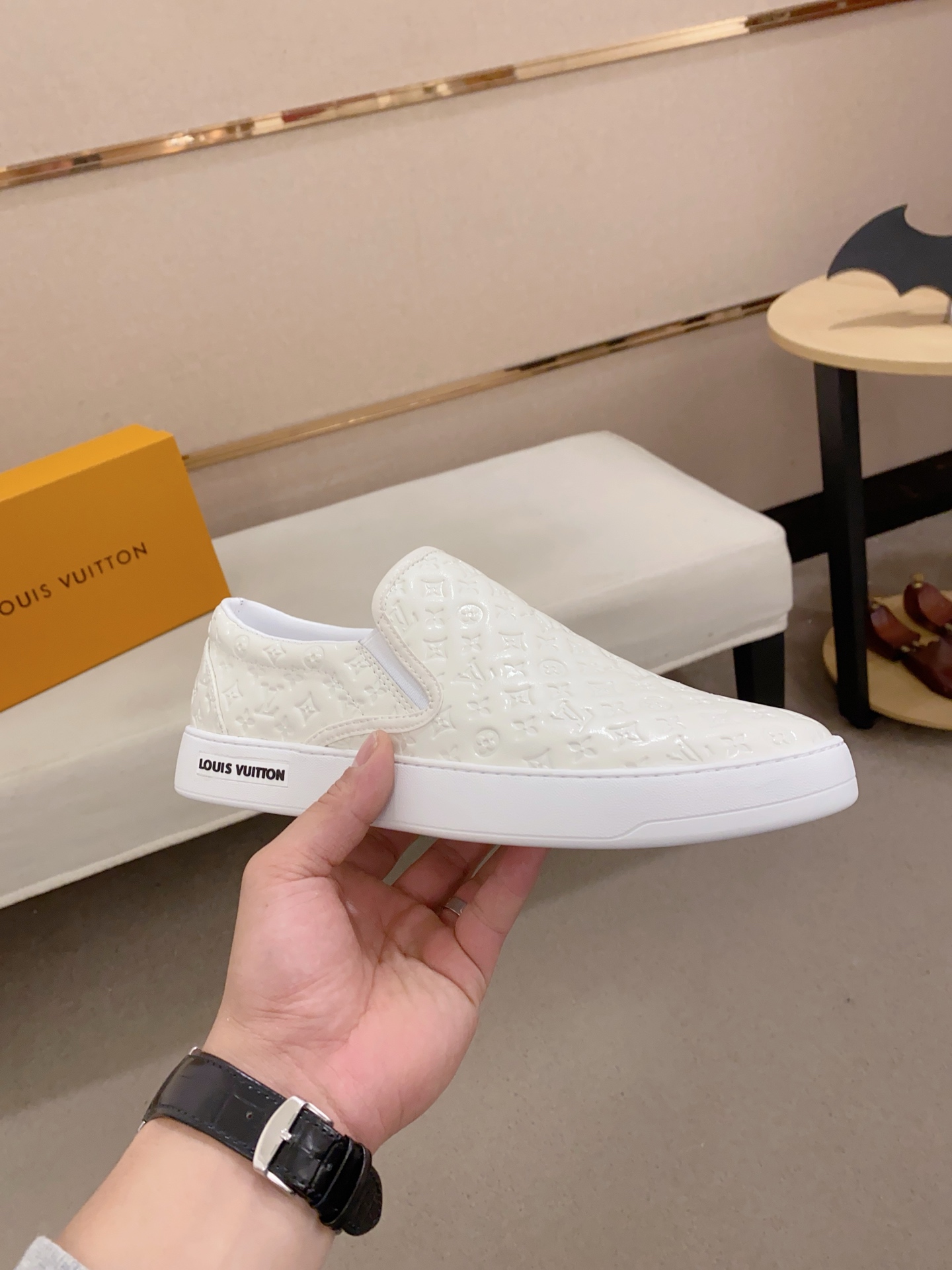 Louis Vuitton Leather Slip-On Sneakers in White - Sizes 38-44 Available 5 i1742453762320 6900 0 3
