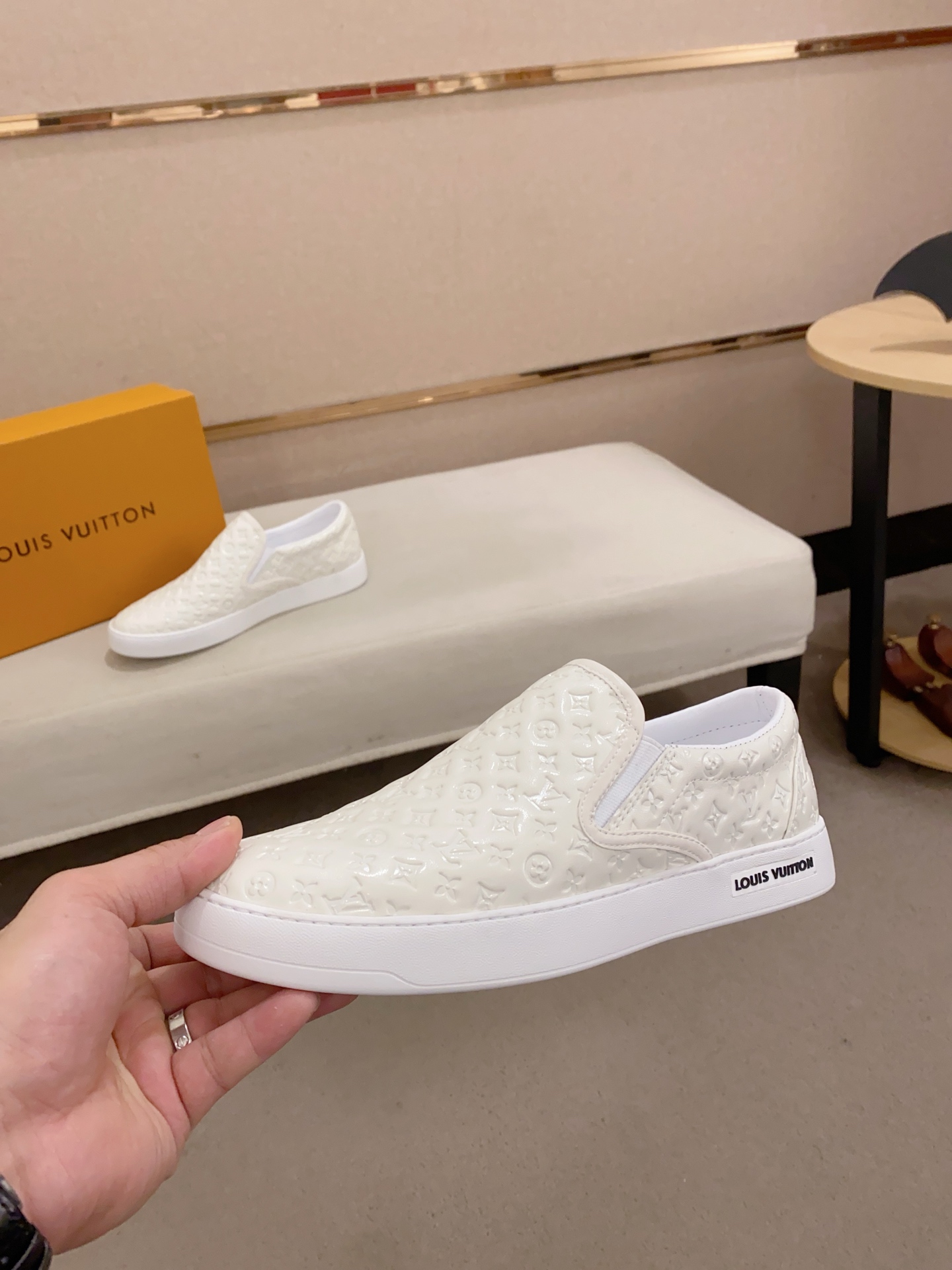 Louis Vuitton Leather Slip-On Sneakers in White - Sizes 38-44 Available 4 i1742453763117 9934 0 2