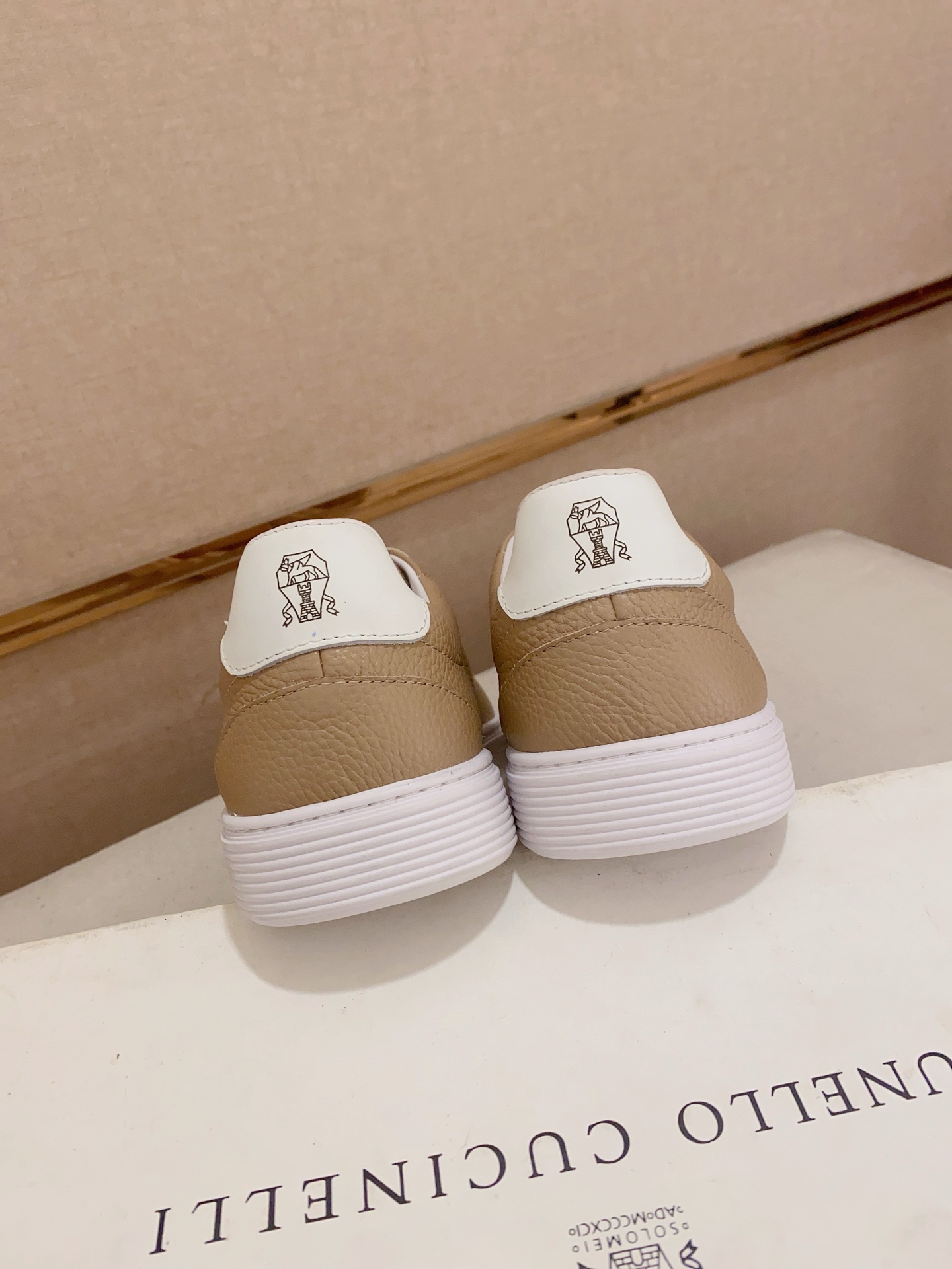 Brunello Cucinelli Men's Leather Low Top Sneakers, Tan. Size 38-44 9 i1742455198209 4957 0 7