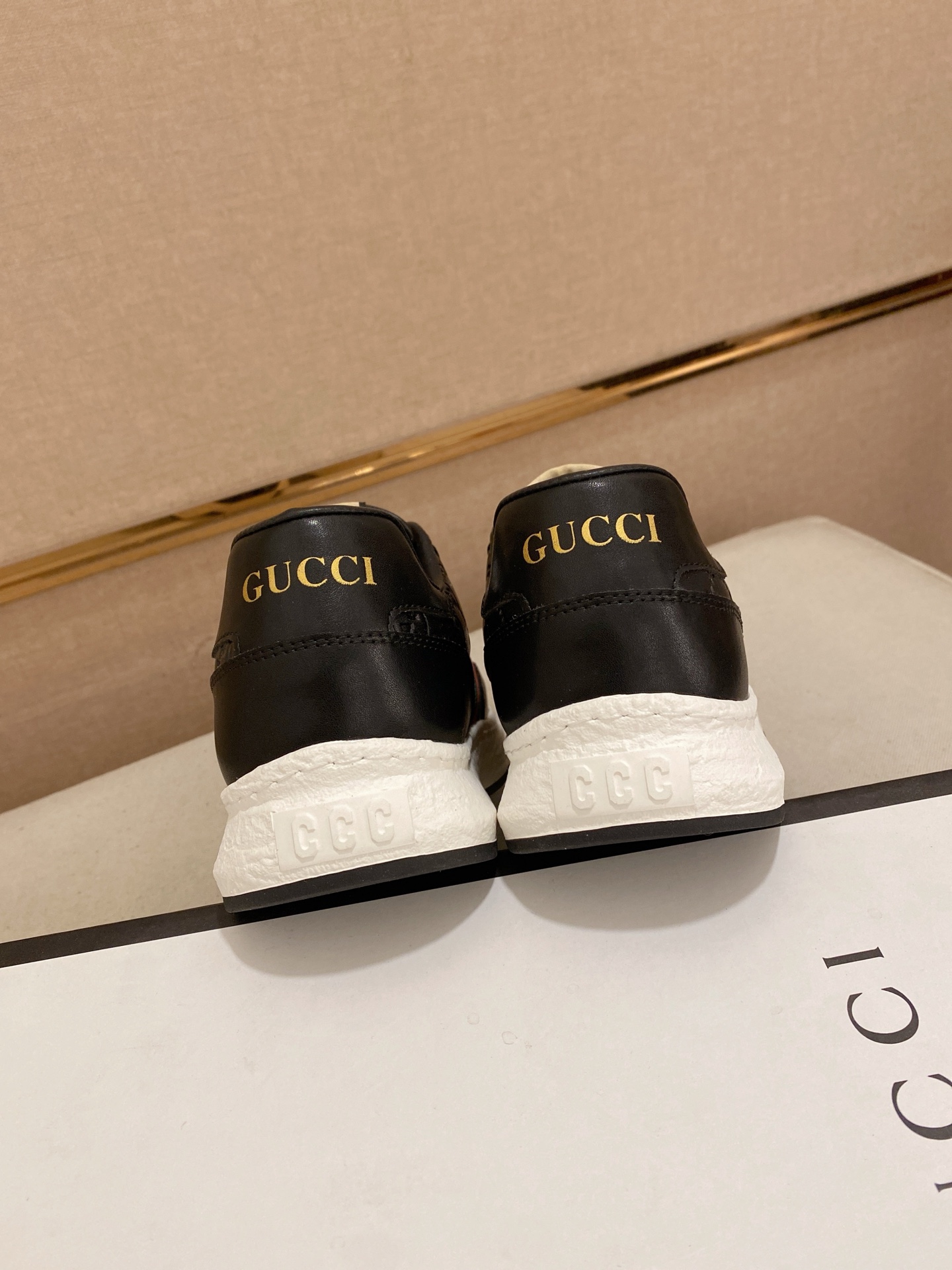 Gucci Men's Black Leather Sneaker with Signature Web and Embossed Pattern 9 i1742626672169 1514 0 7