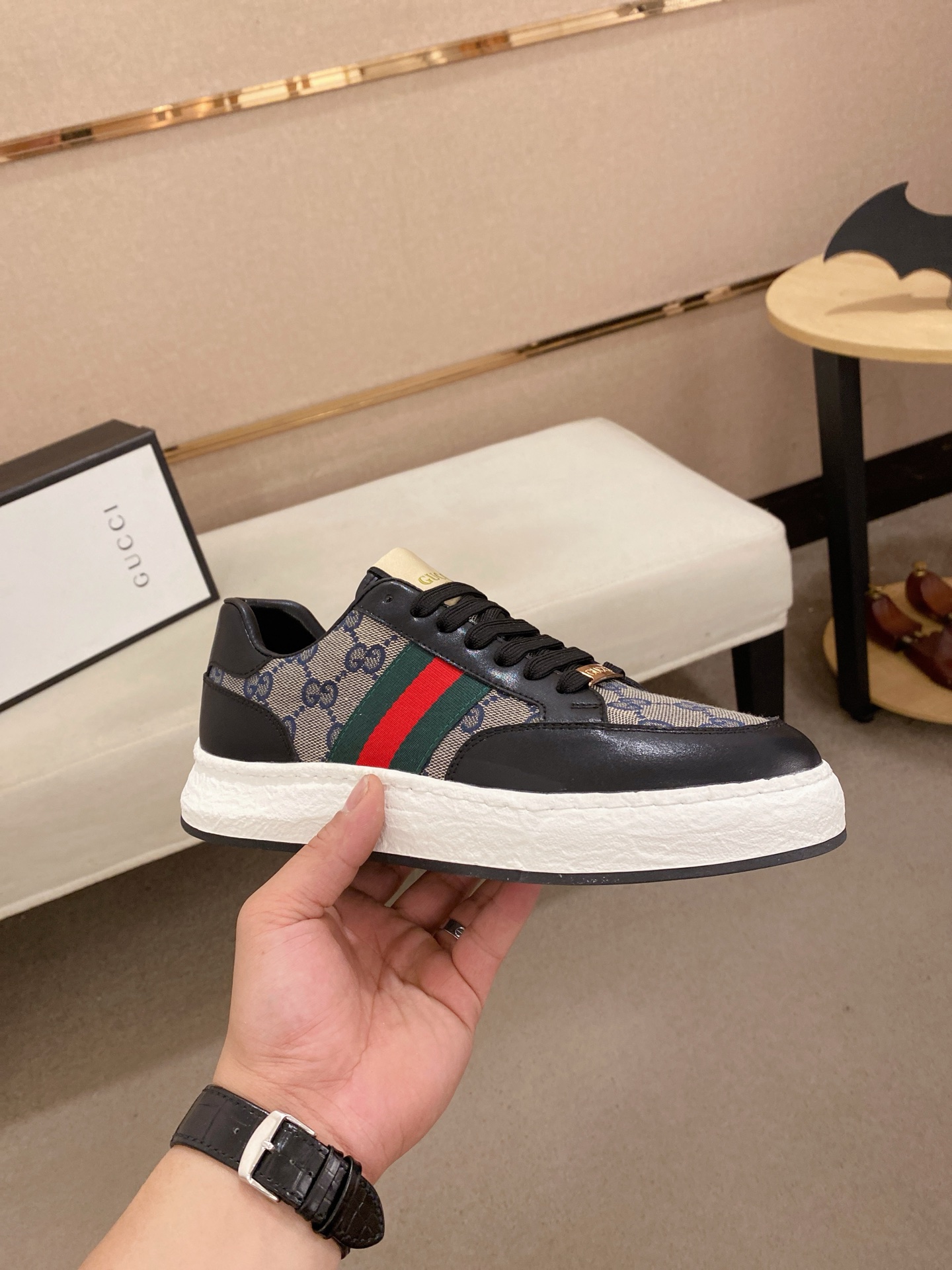 Gucci Men's Ace GG Supreme Sneaker with Web Stripe, Size 38-44 5 i1742626734908 7579 0 3