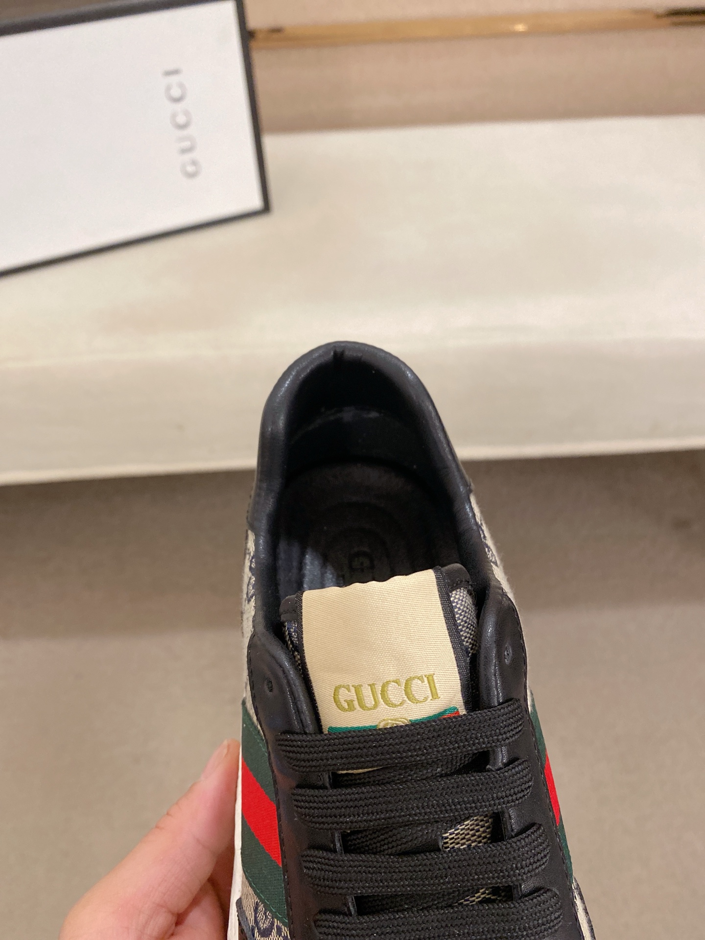 Gucci Men's Ace GG Supreme Sneaker with Web Stripe, Size 38-44 7 i1742626736097 921 0 5