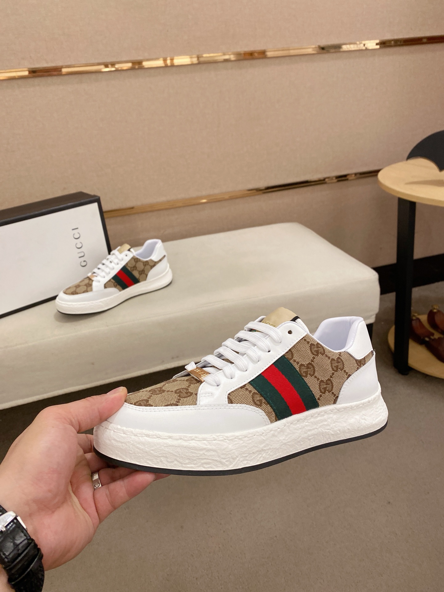 Gucci Men's GG Canvas Ace Sneakers, Size 38-44 - Italian Leather 4 i1742626755458 5922 0 2
